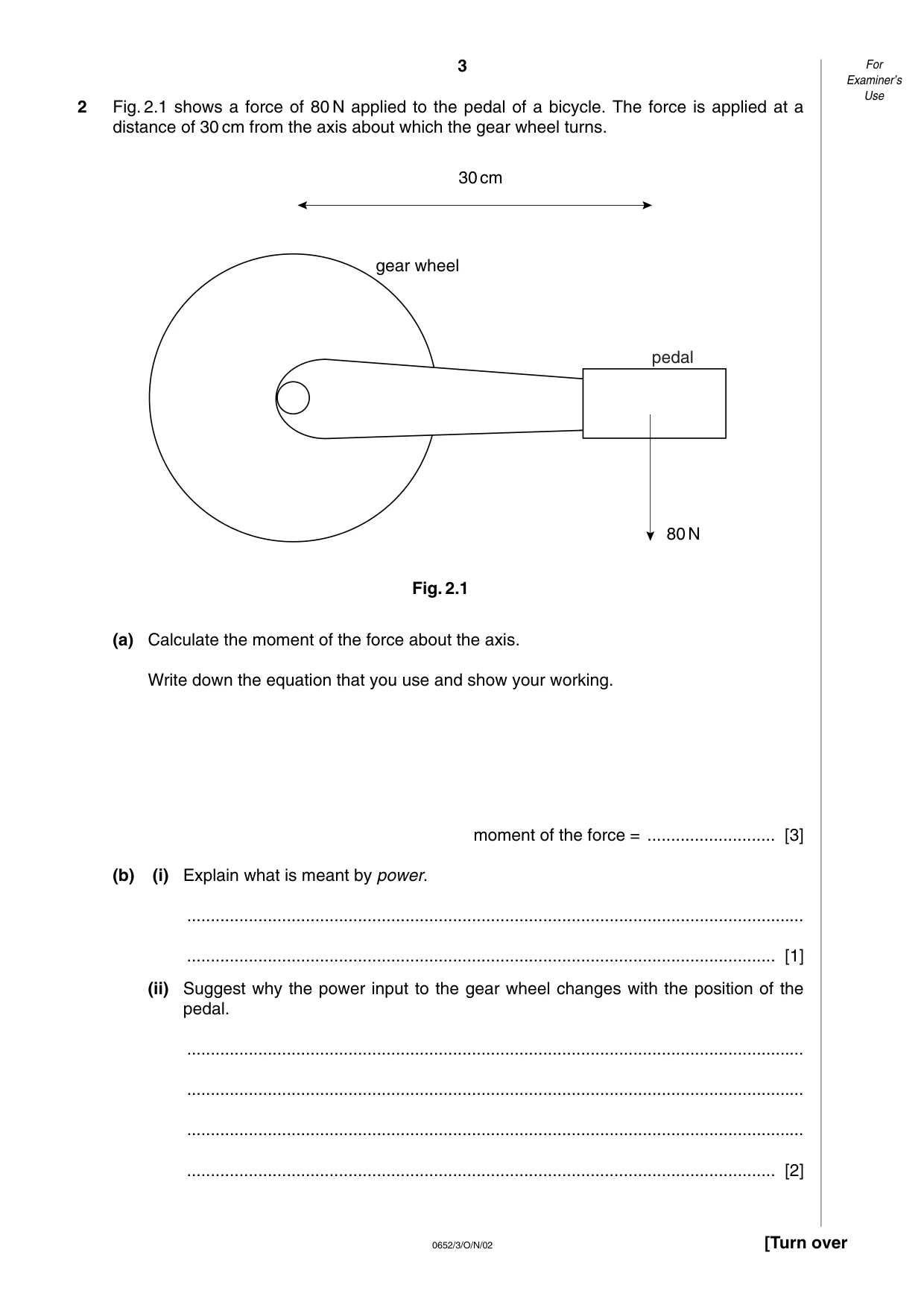 Cambridge IGCSE Physical Science 0652 2002 Oct/Nov Paper 3 · Variant 1 question paper, page 3 of 16