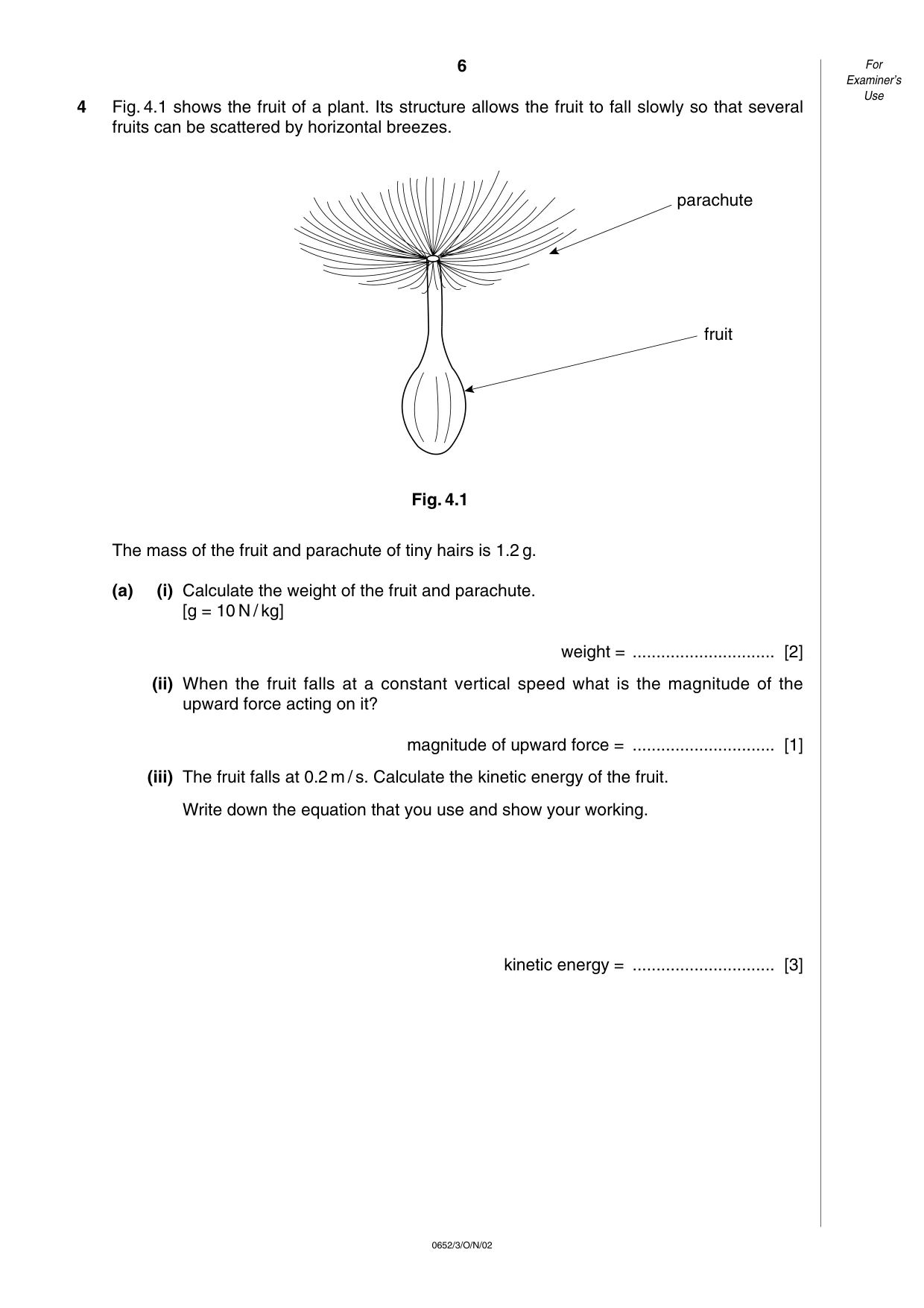 Cambridge IGCSE Physical Science 0652 2002 Oct/Nov Paper 3 · Variant 1 question paper, page 6 of 16
