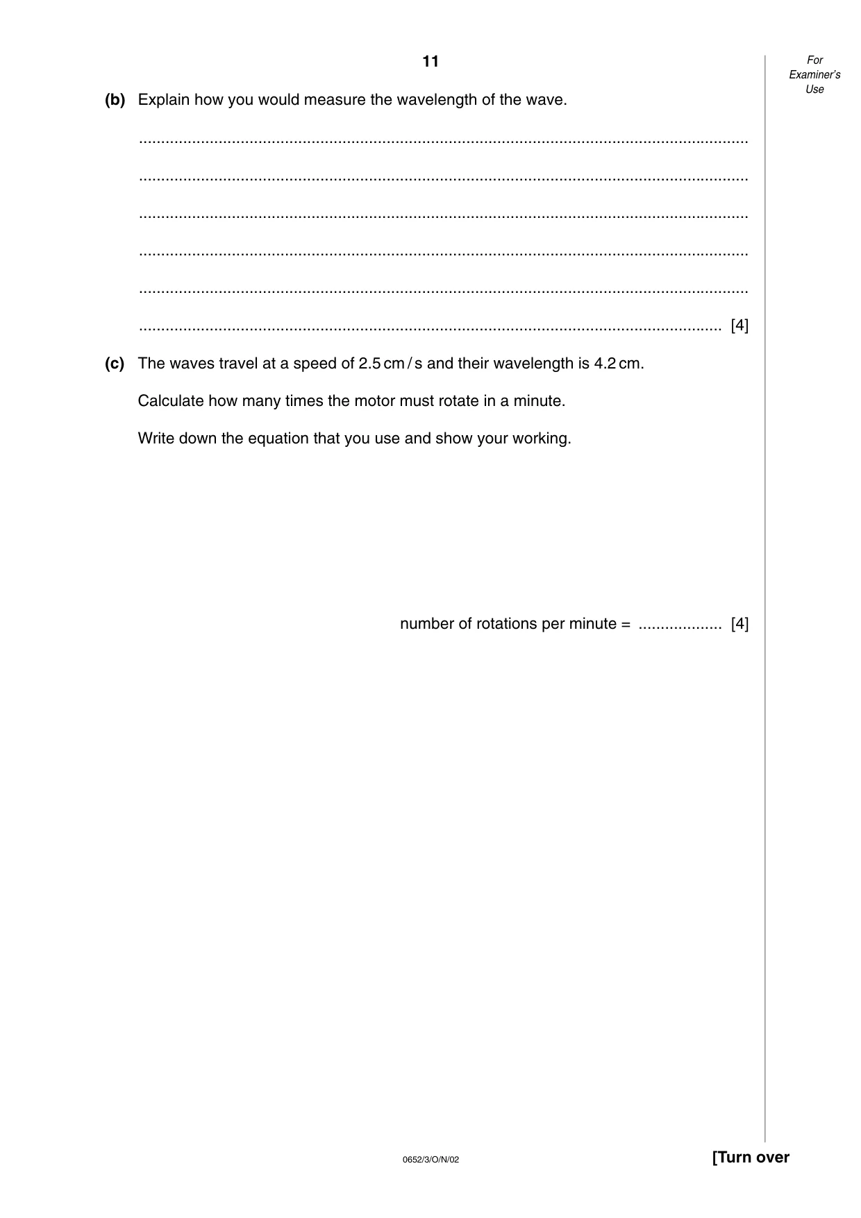 Cambridge IGCSE Physical Science 0652 2002 Oct/Nov Paper 3 · Variant 1 question paper, page 11 of 16