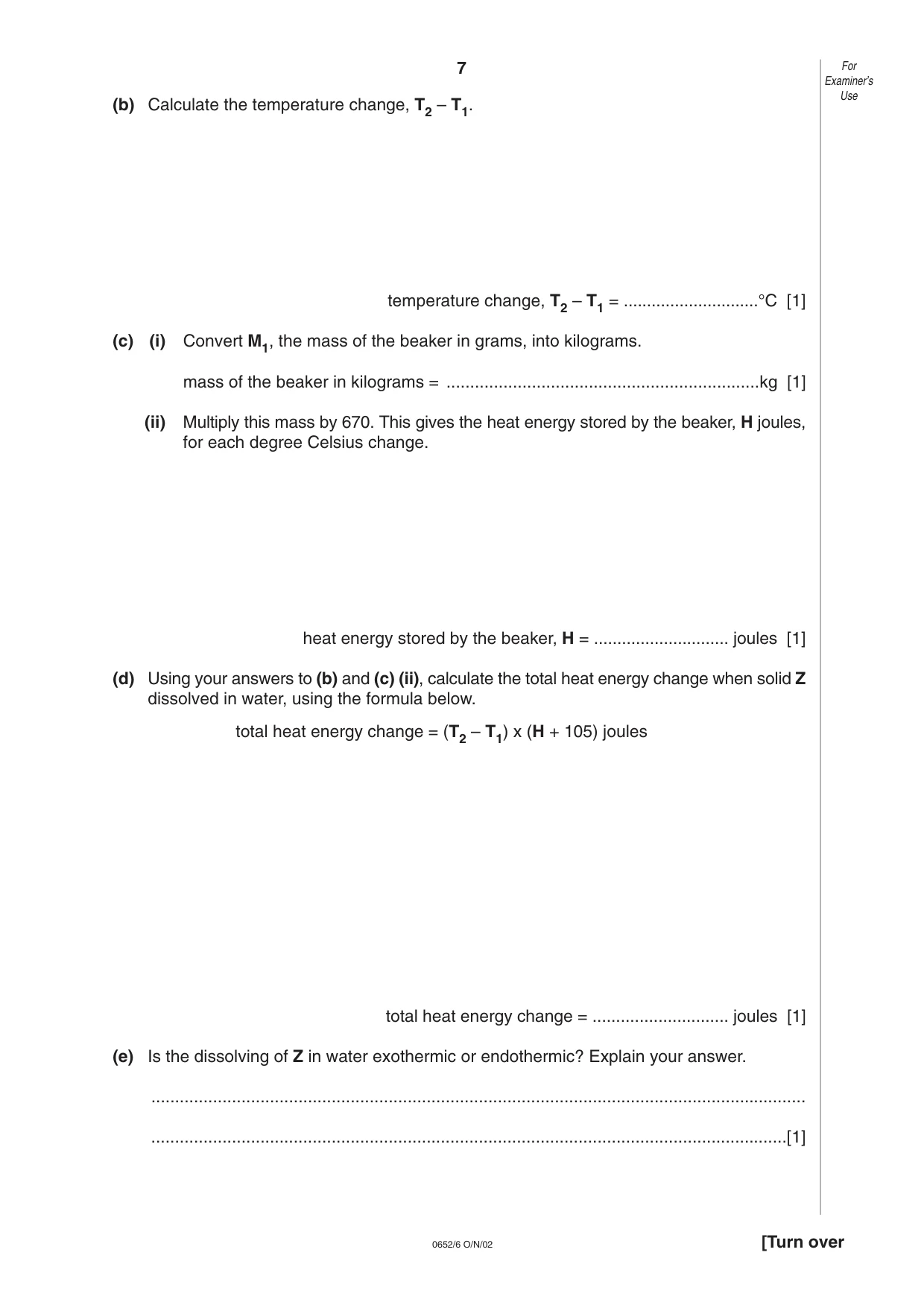 Cambridge IGCSE Physical Science 0652 2002 Oct/Nov Paper 6 · Variant 1 question paper, page 7 of 12