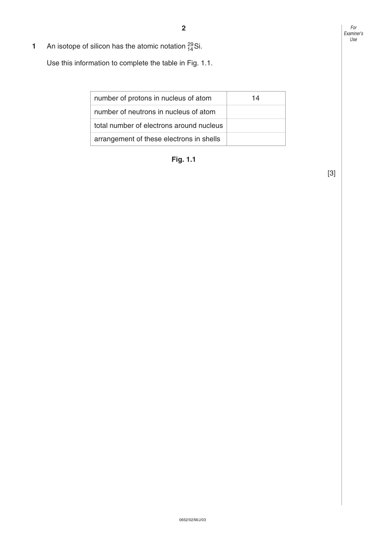 Cambridge IGCSE Physical Science 0652 2003 May/June Paper 2 · Variant 1 question paper, page 2 of 12