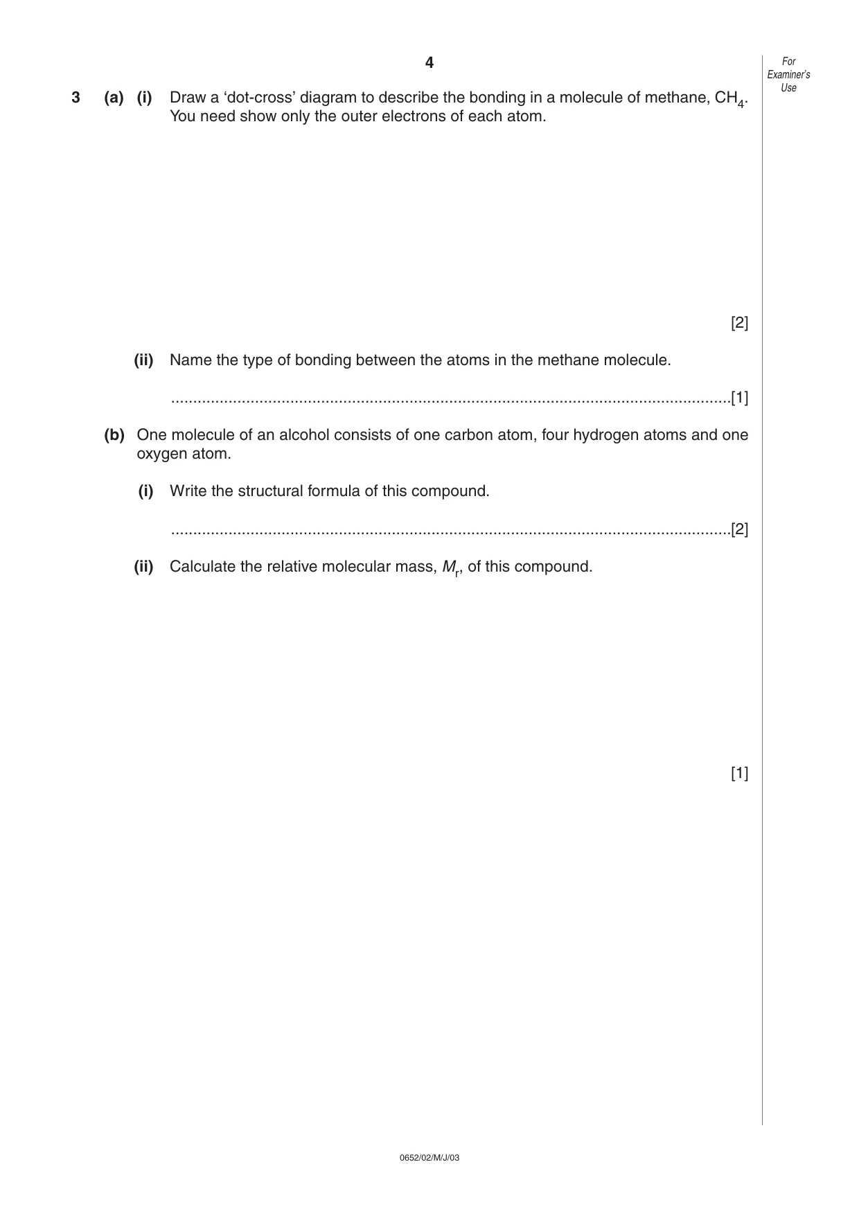 Cambridge IGCSE Physical Science 0652 2003 May/June Paper 2 · Variant 1 question paper, page 4 of 12