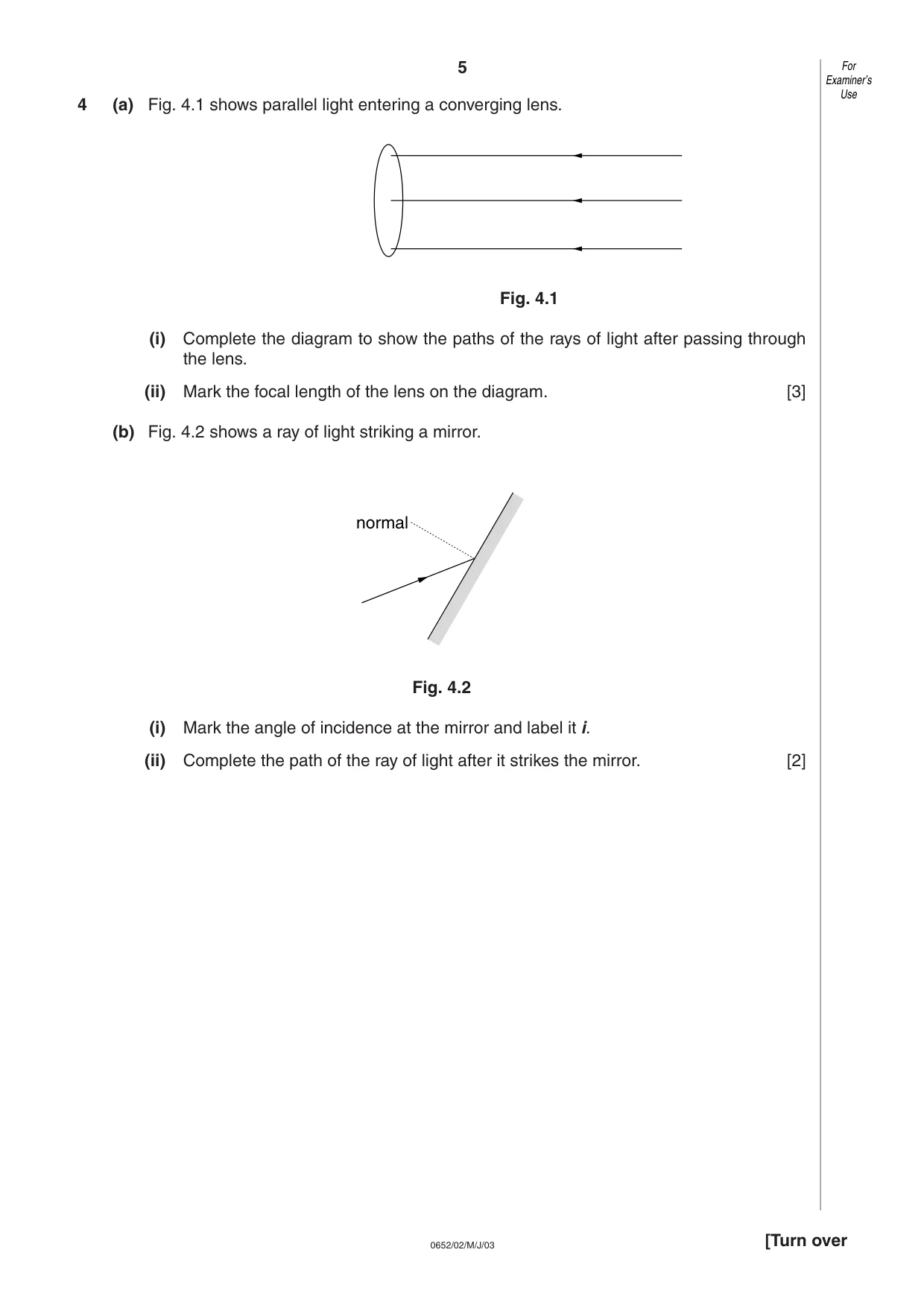 Cambridge IGCSE Physical Science 0652 2003 May/June Paper 2 · Variant 1 question paper, page 5 of 12