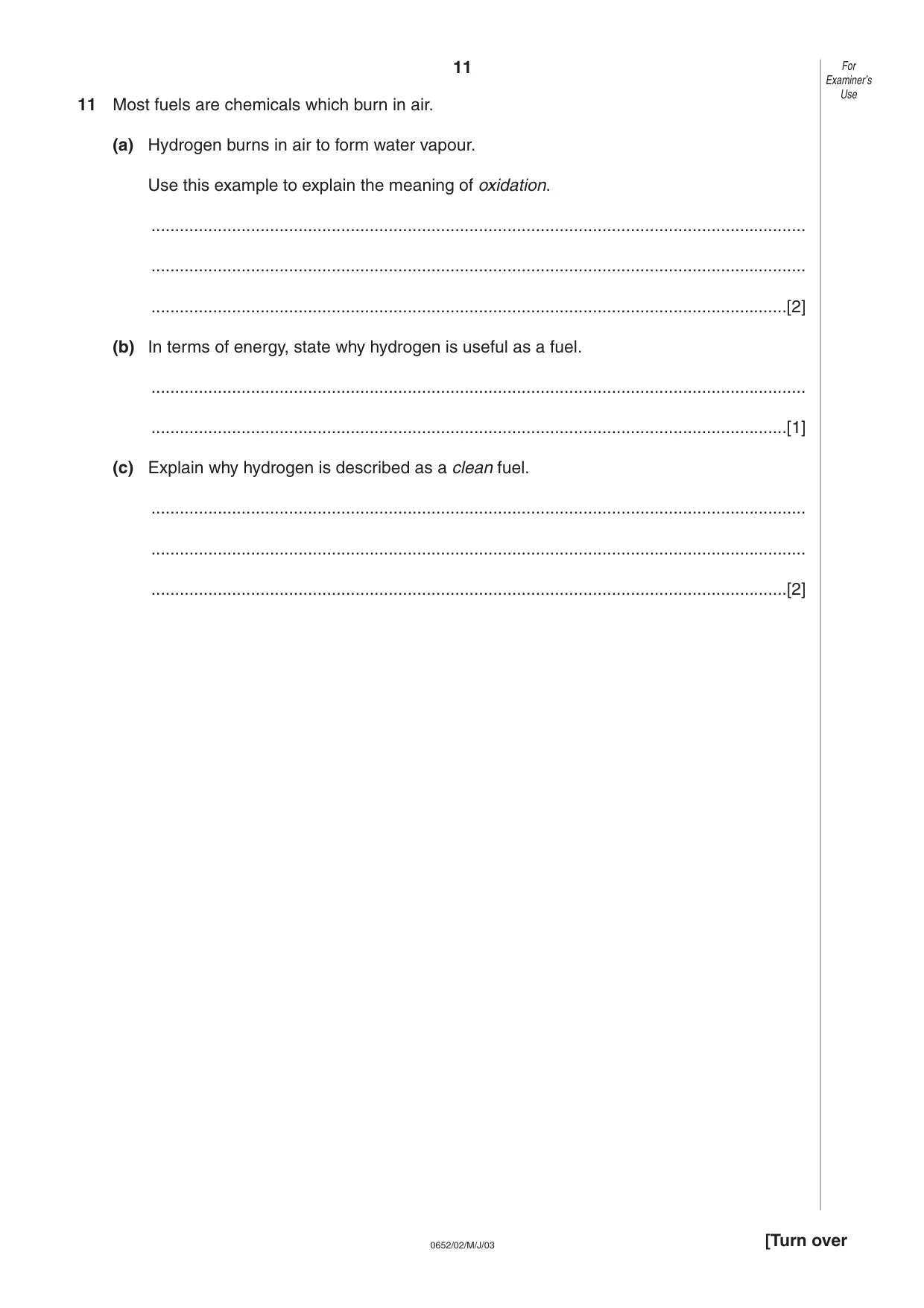 Cambridge IGCSE Physical Science 0652 2003 May/June Paper 2 · Variant 1 question paper, page 11 of 12