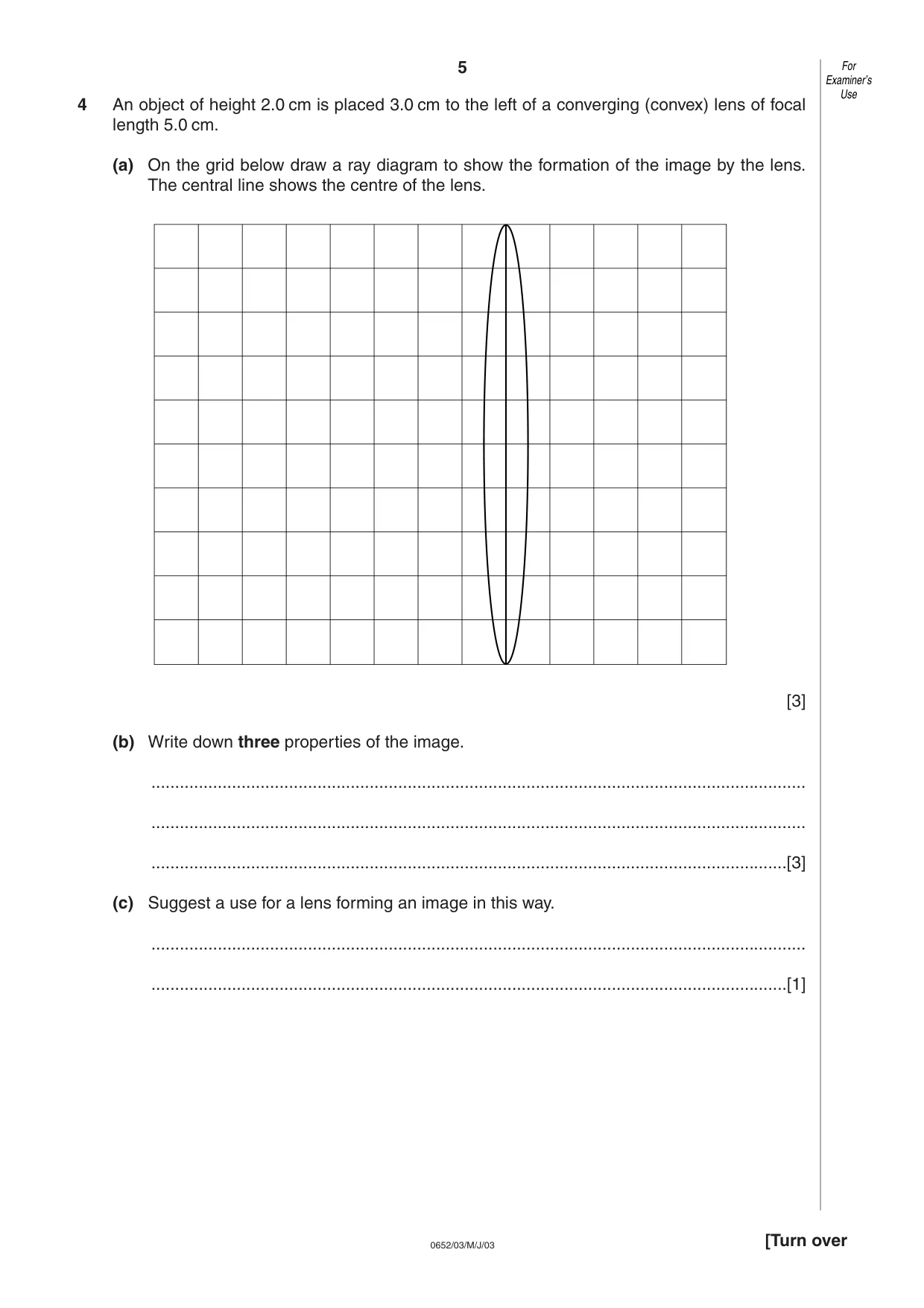 Cambridge IGCSE Physical Science 0652 2003 May/June Paper 3 · Variant 1 question paper, page 5 of 16