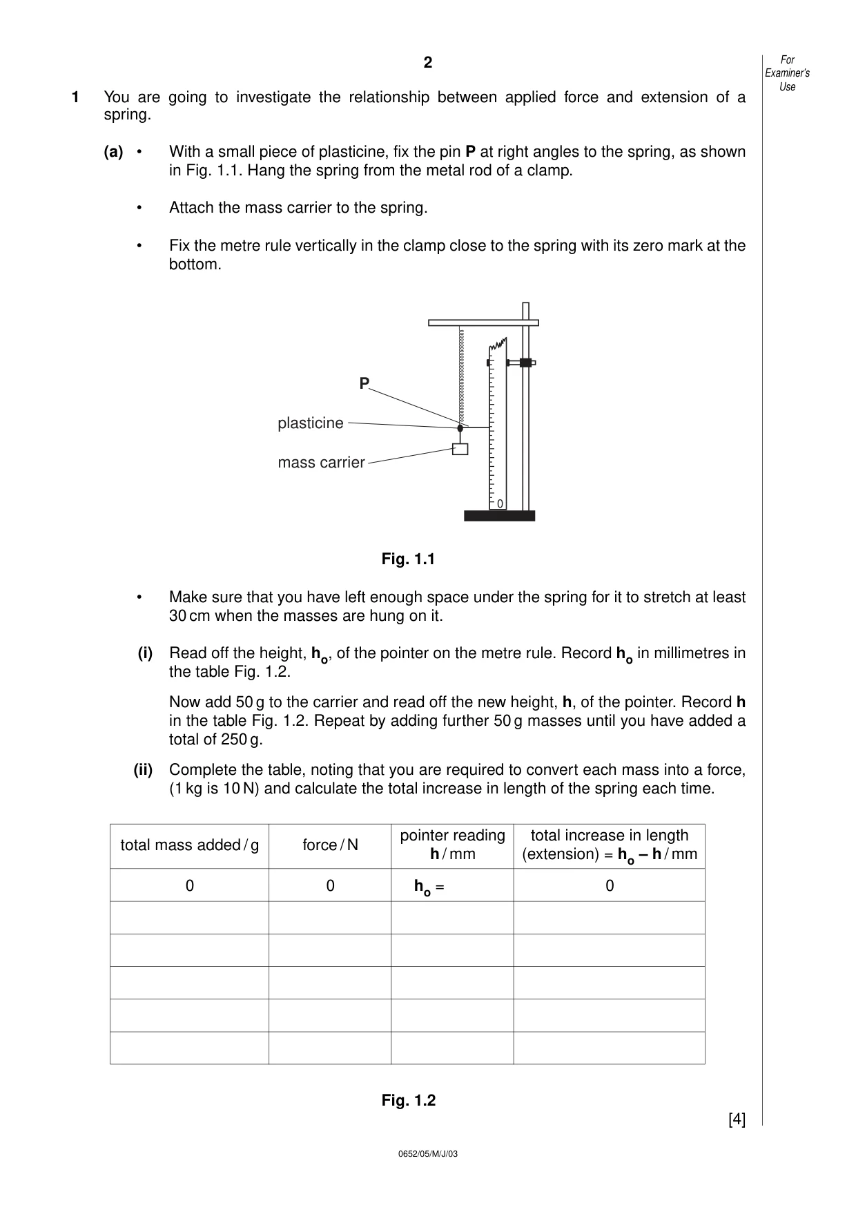 Cambridge IGCSE Physical Science 0652 2003 May/June Paper 5 · Variant 1 question paper, page 2 of 8