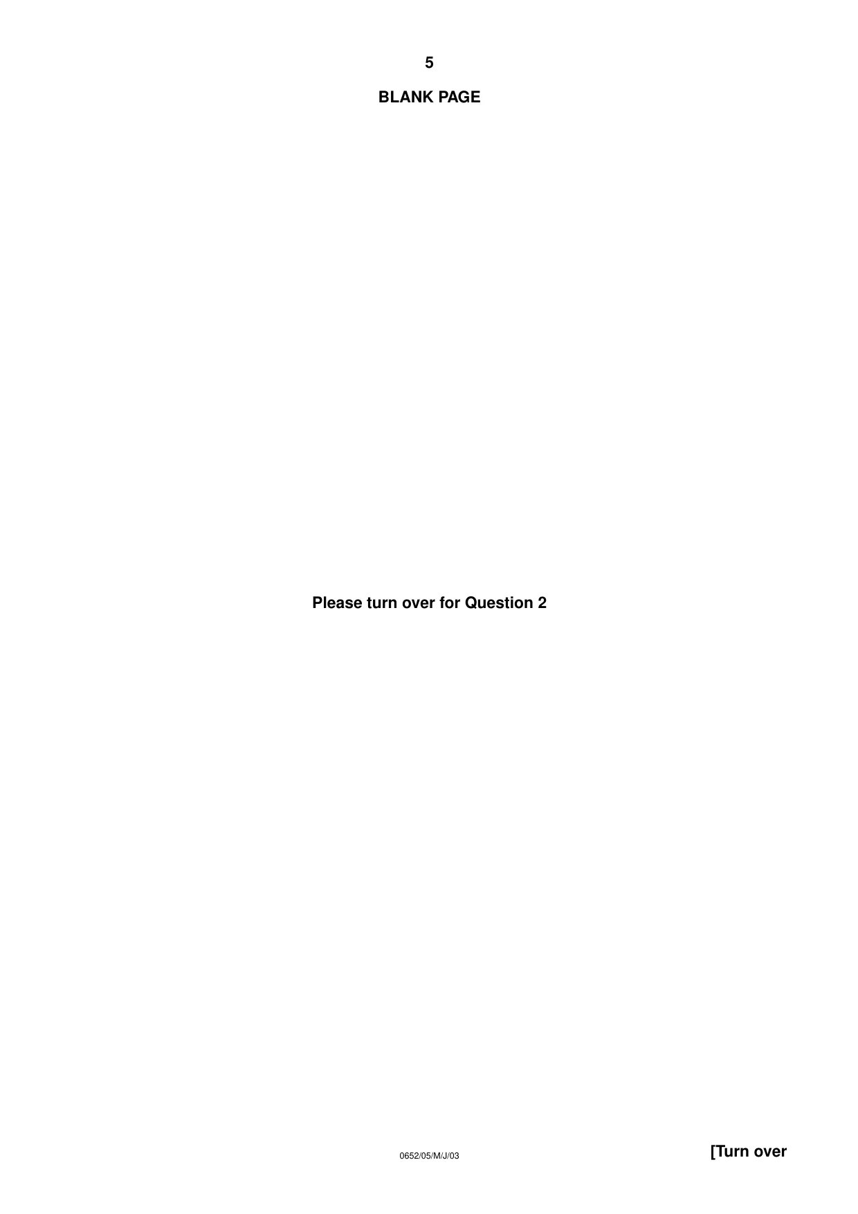 Cambridge IGCSE Physical Science 0652 2003 May/June Paper 5 · Variant 1 question paper, page 5 of 8