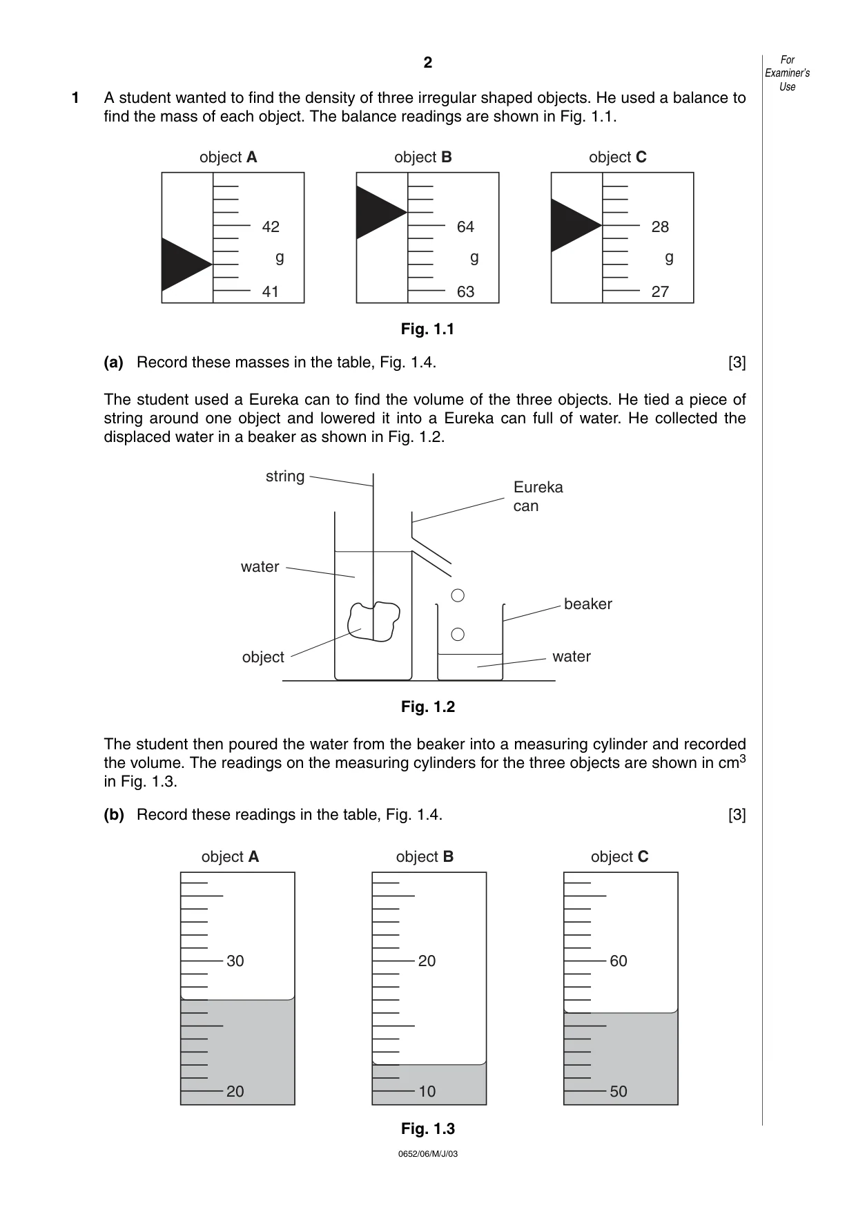 Cambridge IGCSE Physical Science 0652 2003 May/June Paper 6 · Variant 1 question paper, page 2 of 16