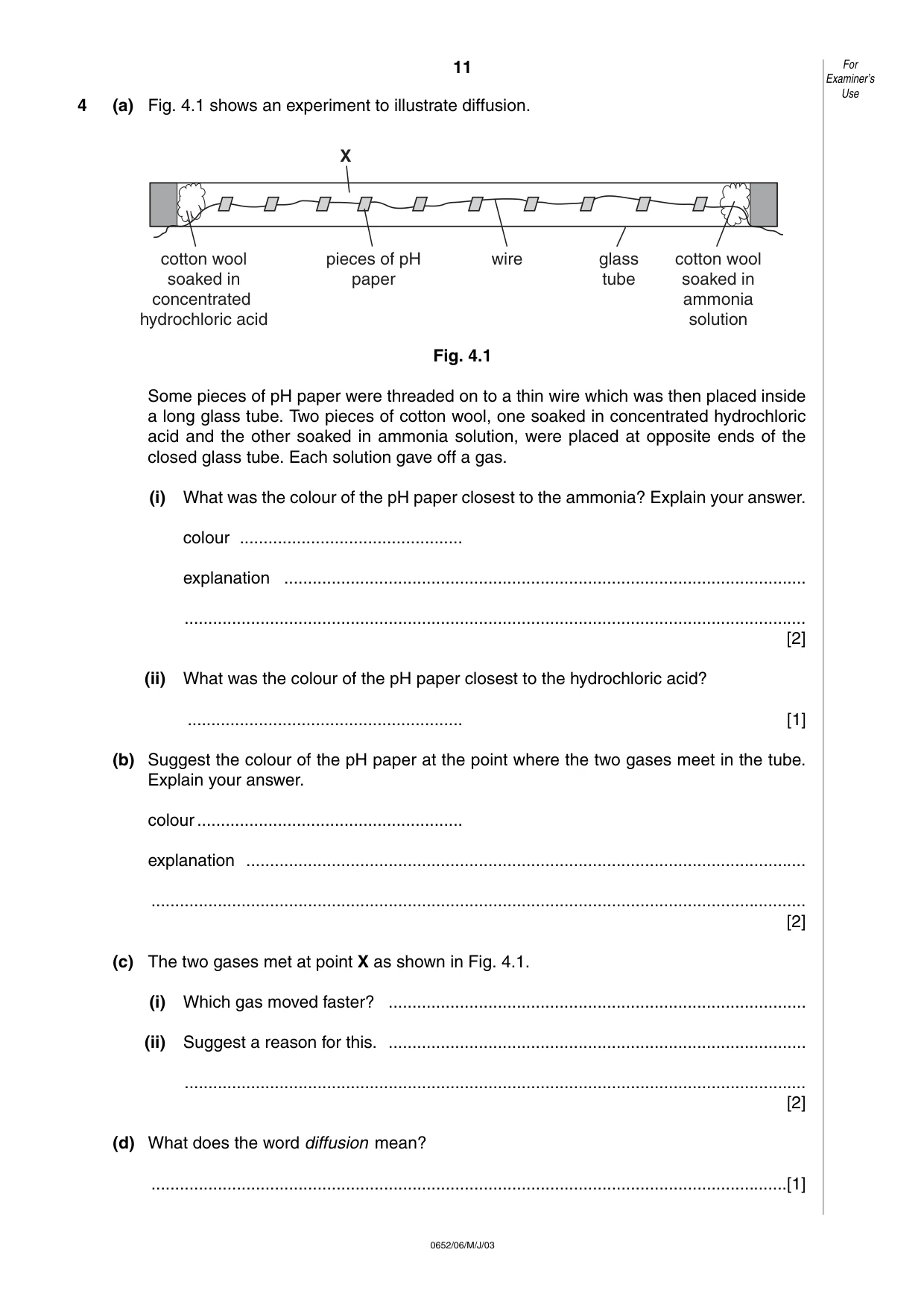 Cambridge IGCSE Physical Science 0652 2003 May/June Paper 6 · Variant 1 question paper, page 11 of 16