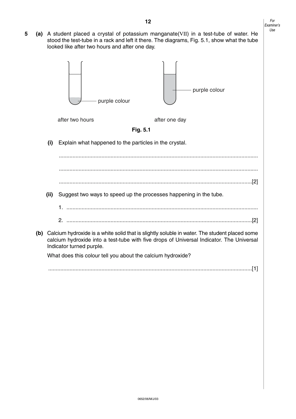 Cambridge IGCSE Physical Science 0652 2003 May/June Paper 6 · Variant 1 question paper, page 12 of 16