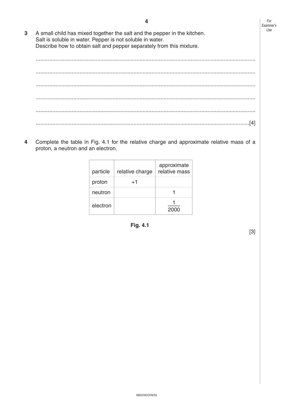 Cambridge IGCSE Physical Science 0652 2003 Oct/Nov Paper 2 · Variant 1 question paper, page 4 of 12