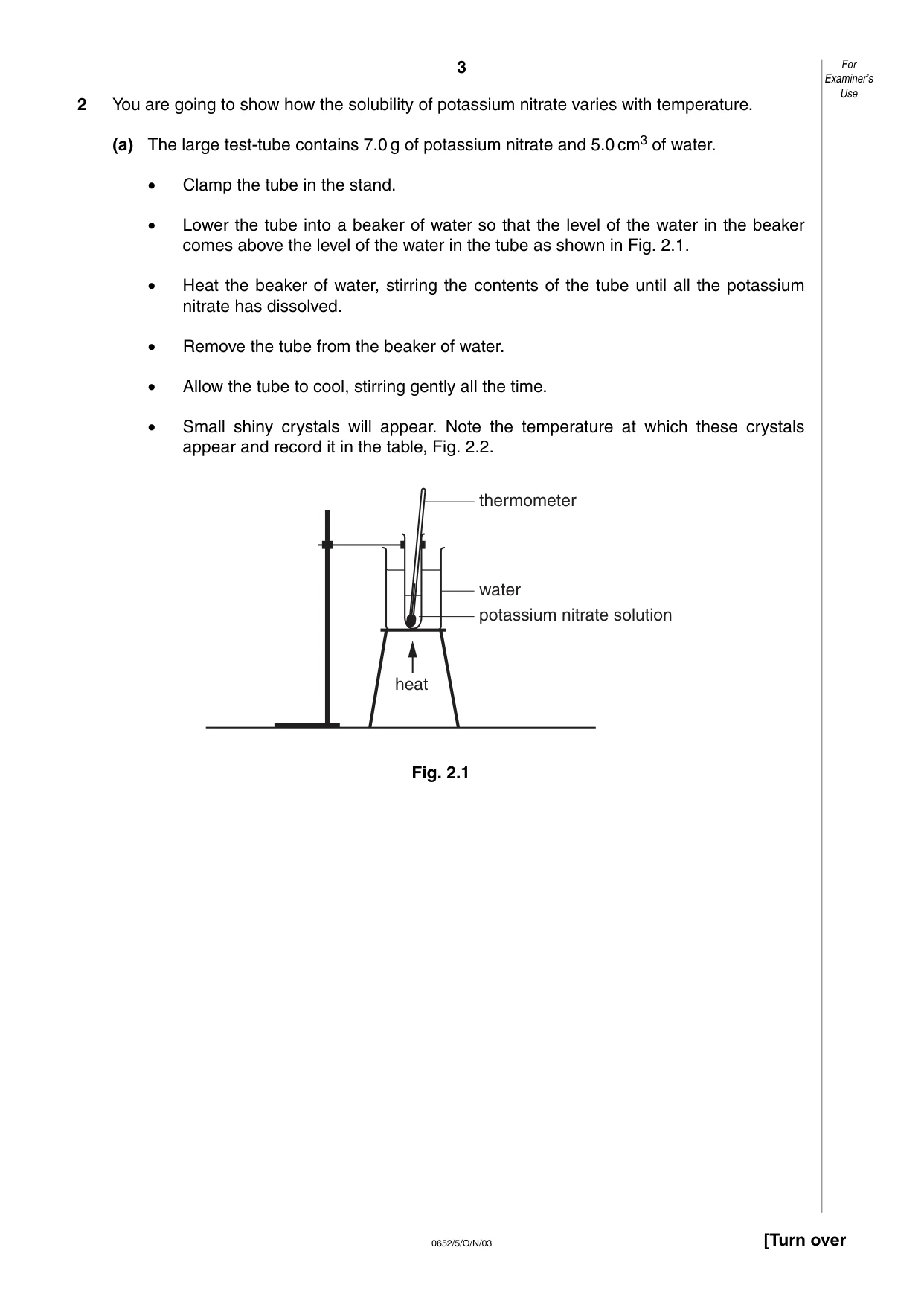 Cambridge IGCSE Physical Science 0652 2003 Oct/Nov Paper 5 · Variant 1 question paper, page 3 of 8