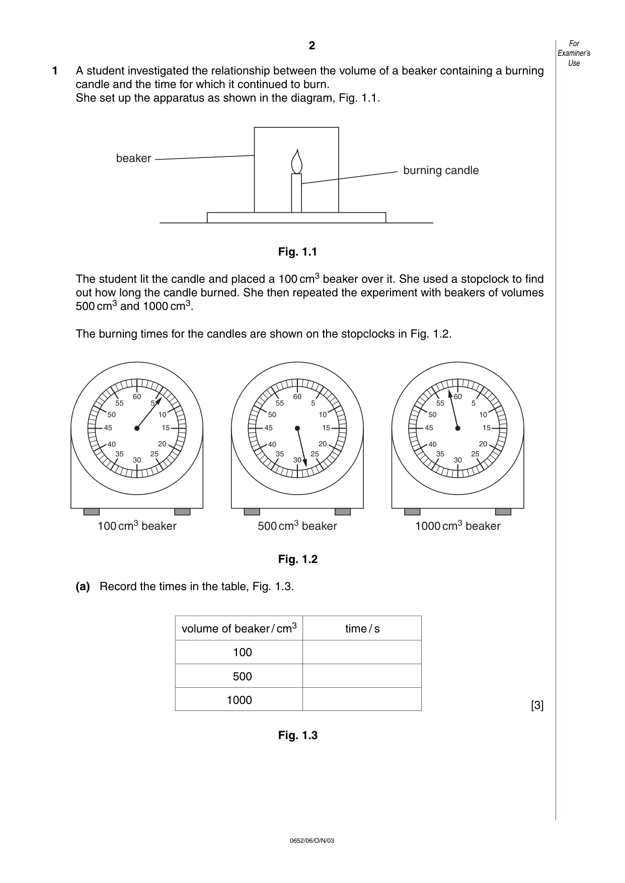 Cambridge IGCSE Physical Science 0652 2003 Oct/Nov Paper 6 · Variant 1 question paper, page 2 of 16