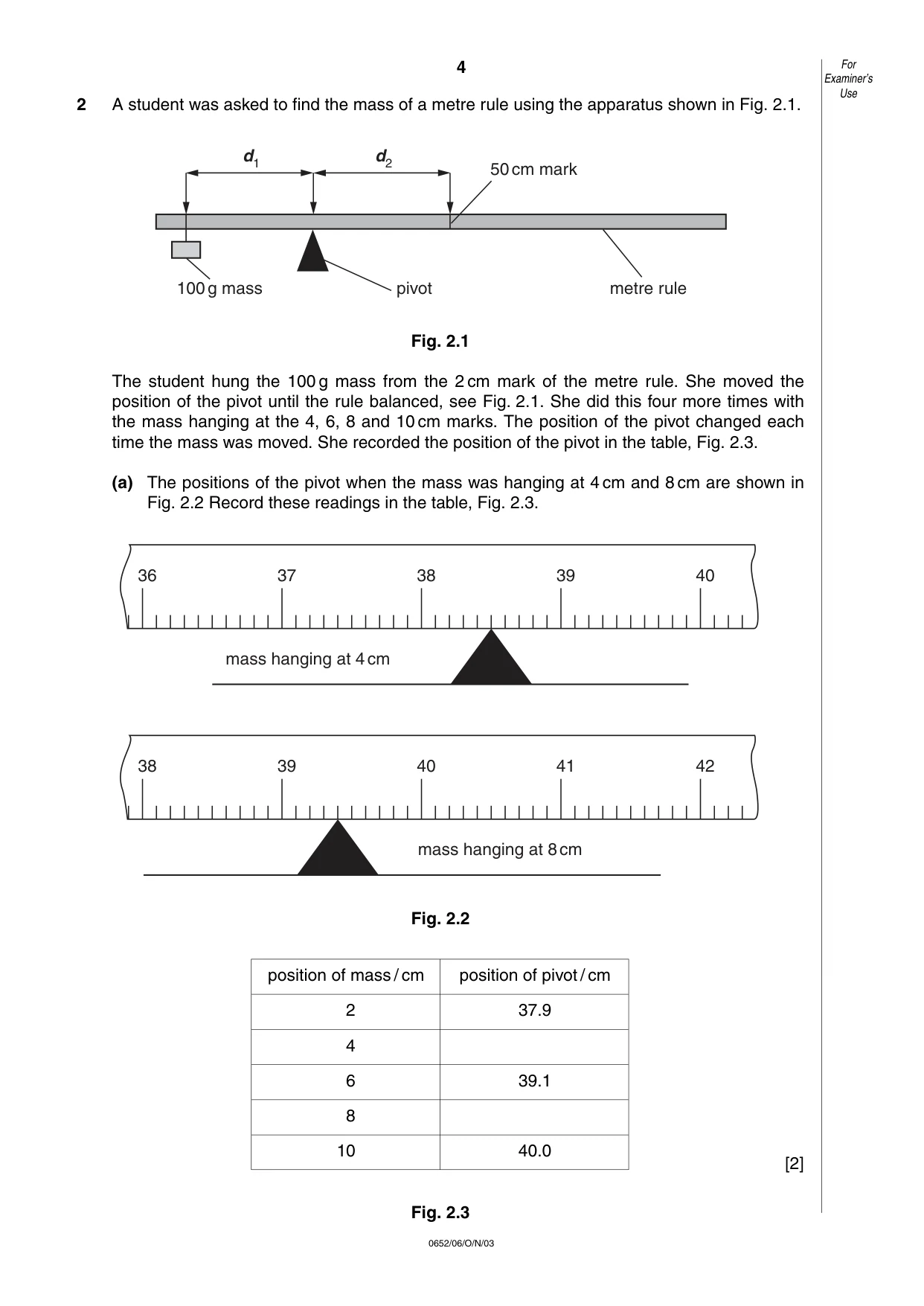 Cambridge IGCSE Physical Science 0652 2003 Oct/Nov Paper 6 · Variant 1 question paper, page 4 of 16