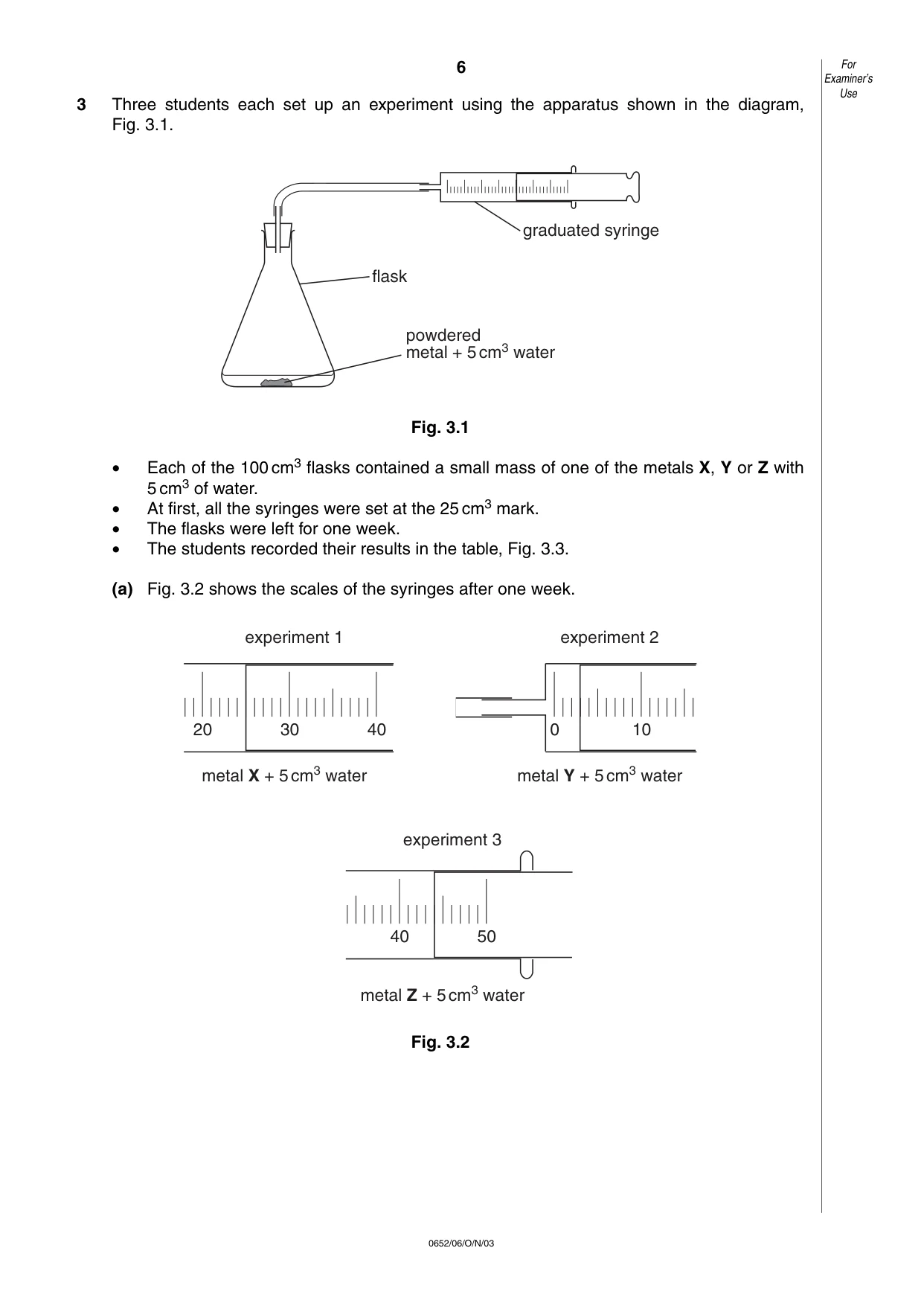 Cambridge IGCSE Physical Science 0652 2003 Oct/Nov Paper 6 · Variant 1 question paper, page 6 of 16