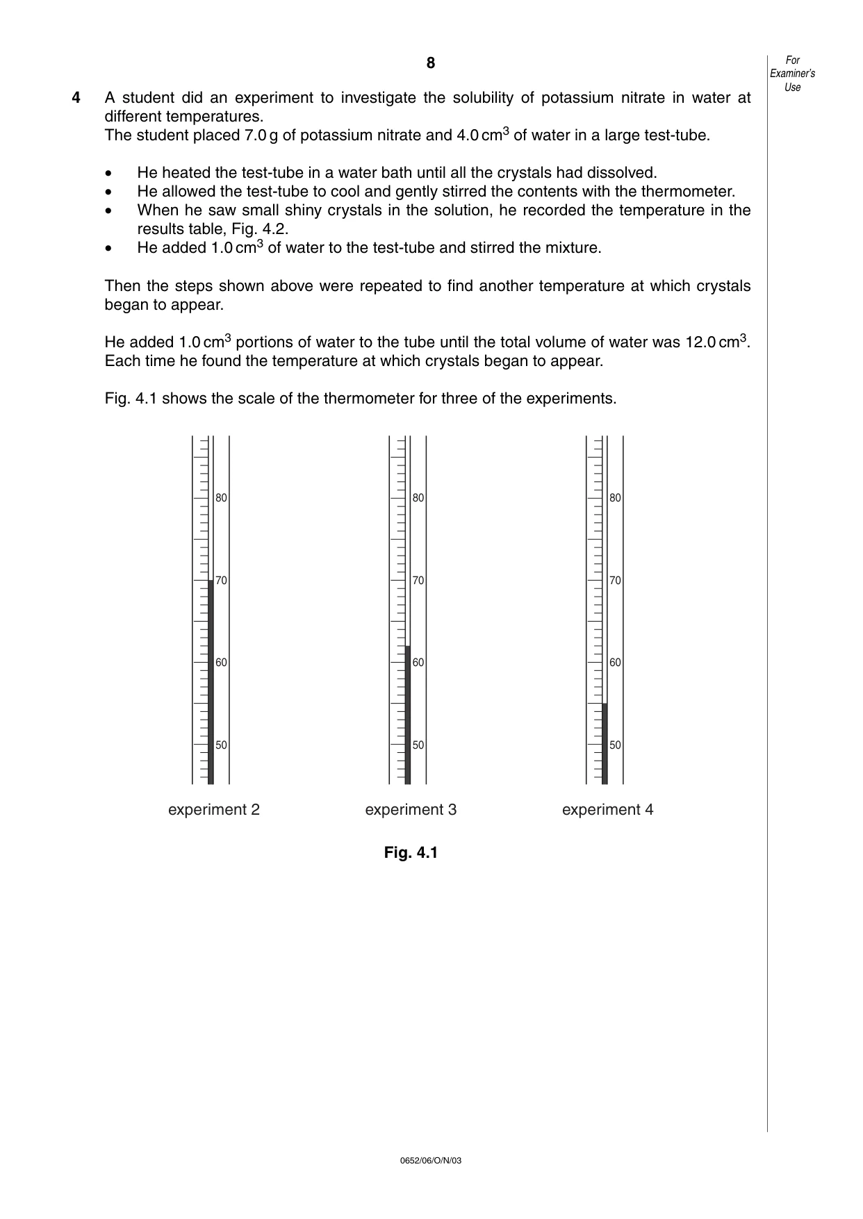 Cambridge IGCSE Physical Science 0652 2003 Oct/Nov Paper 6 · Variant 1 question paper, page 8 of 16