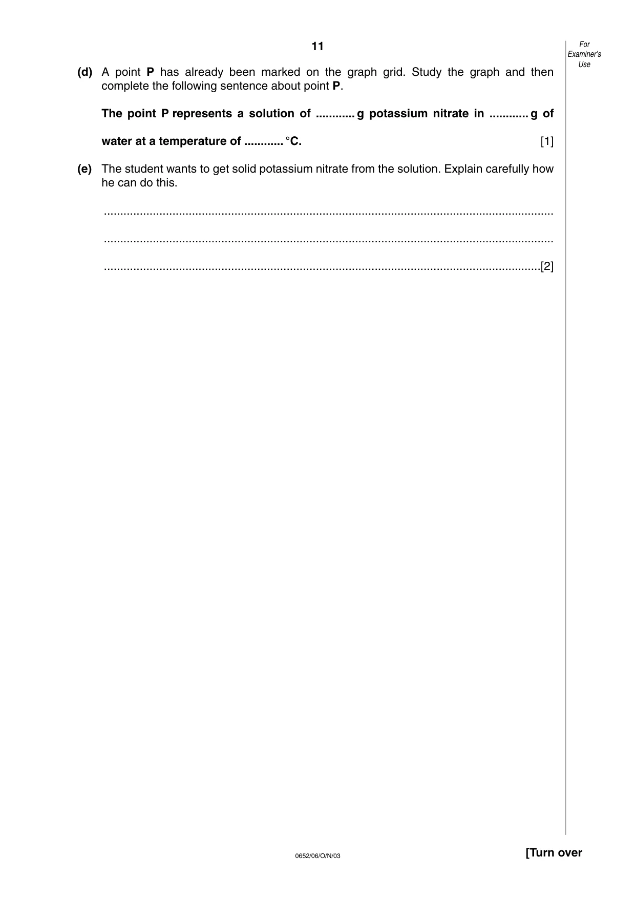 Cambridge IGCSE Physical Science 0652 2003 Oct/Nov Paper 6 · Variant 1 question paper, page 11 of 16