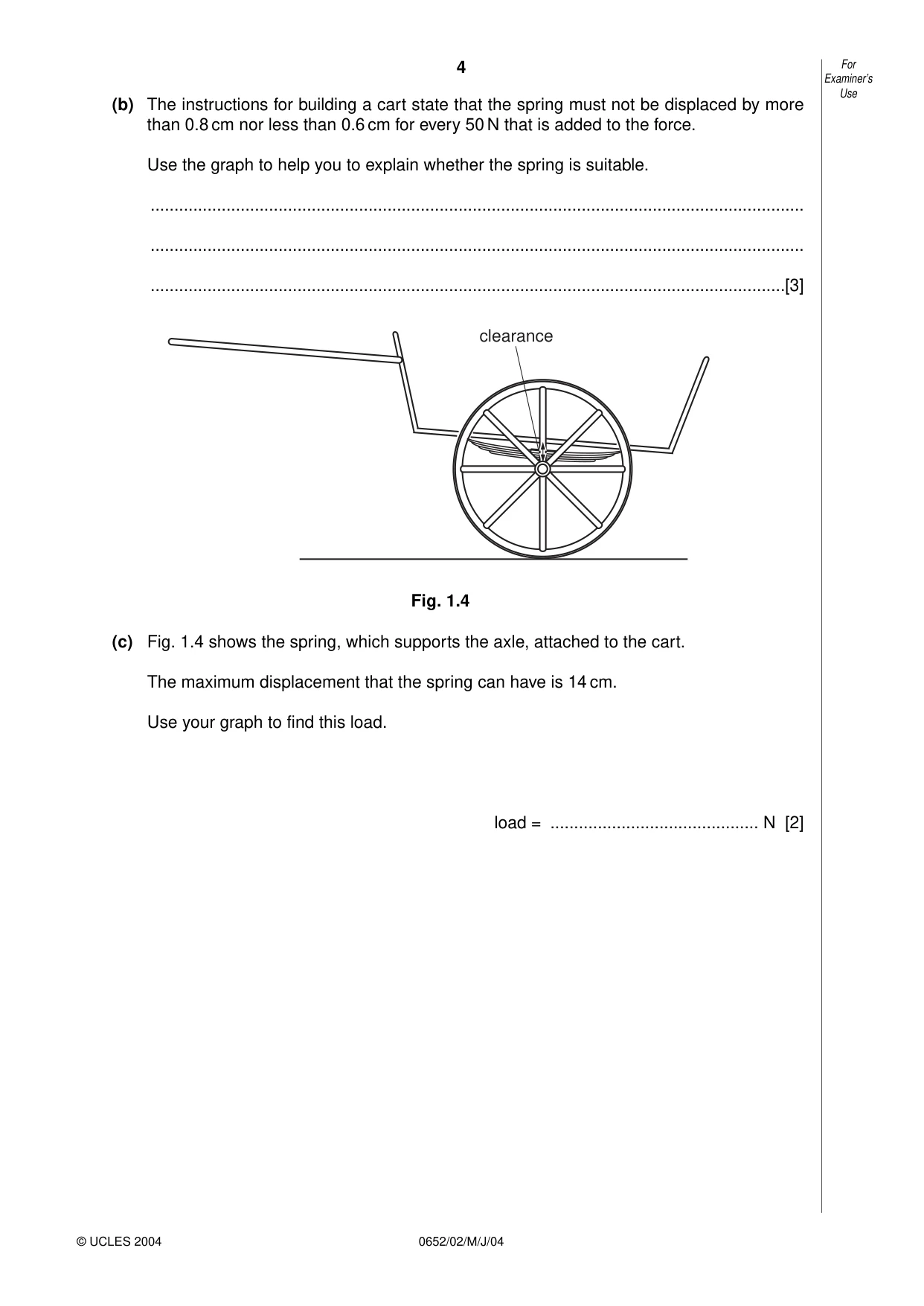 Cambridge IGCSE Physical Science 0652 2004 May/June Paper 2 · Variant 1 question paper, page 4 of 16