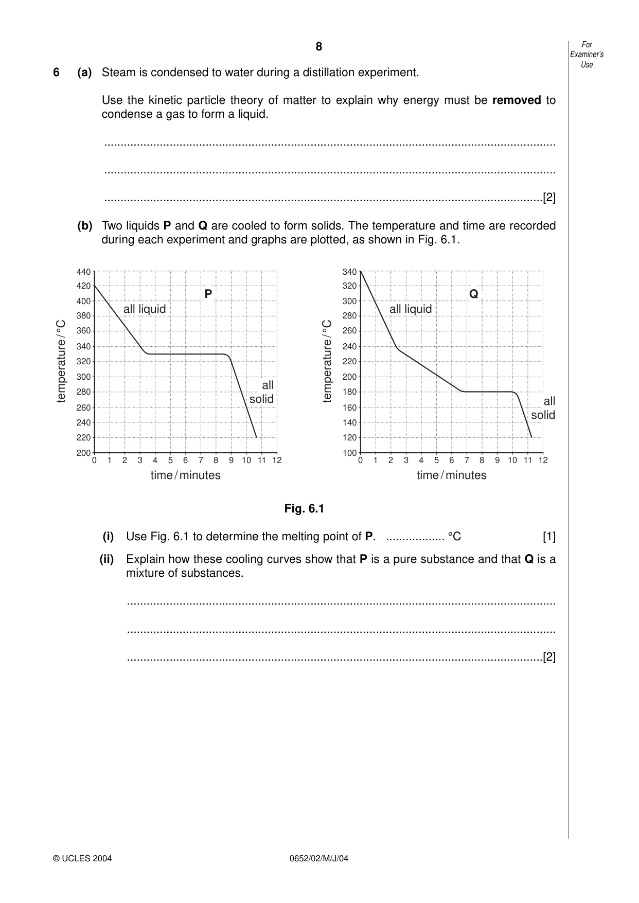 Cambridge IGCSE Physical Science 0652 2004 May/June Paper 2 · Variant 1 question paper, page 8 of 16