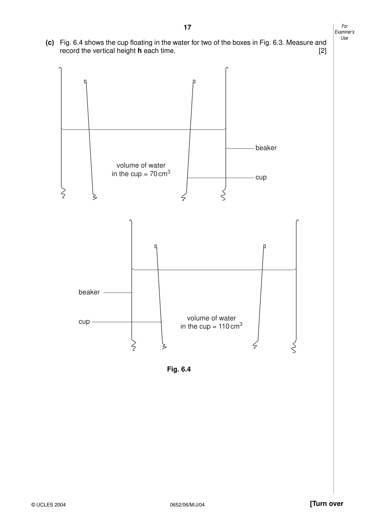 Cambridge IGCSE Physical Science 0652 2004 May/June Paper 6 · Variant 1 question paper, page 17 of 20