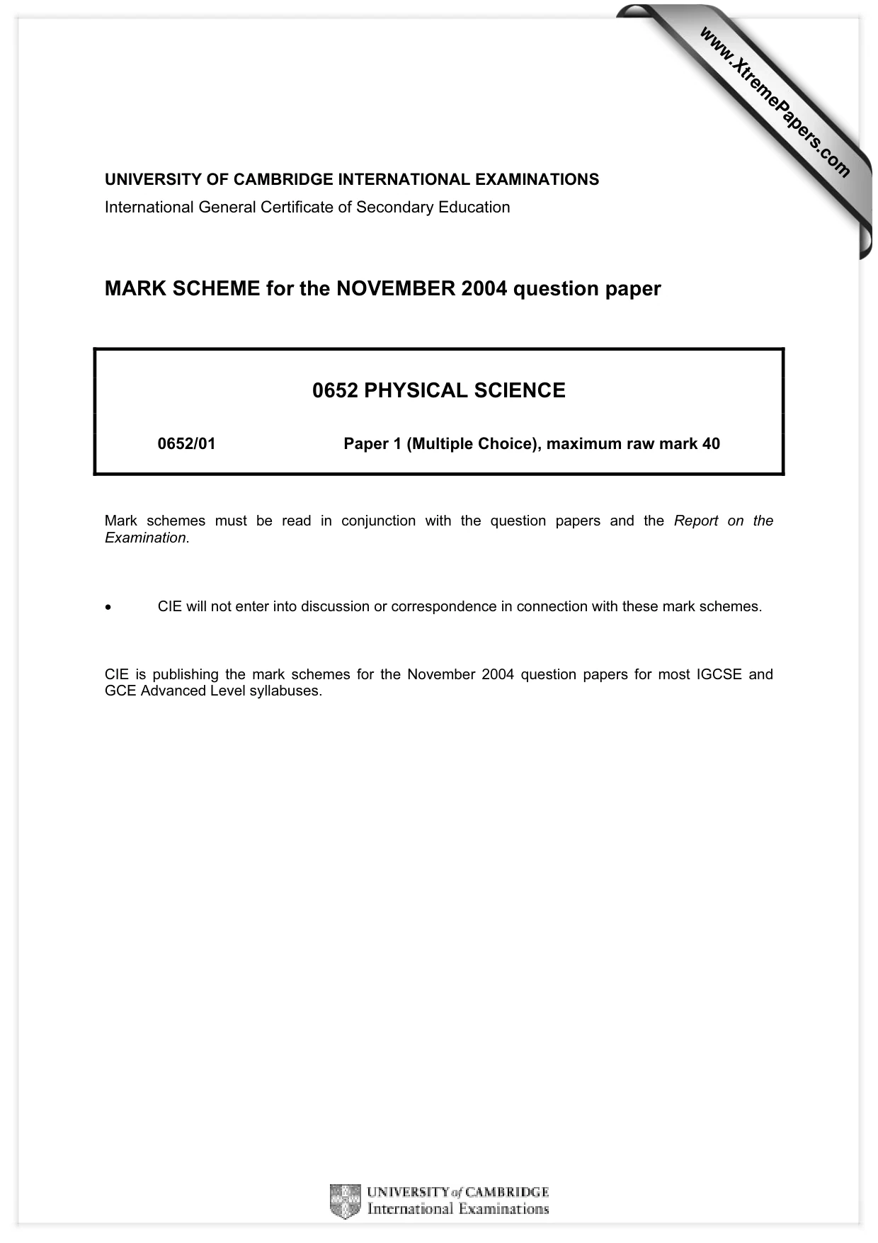 Mark scheme, page 1 of 4