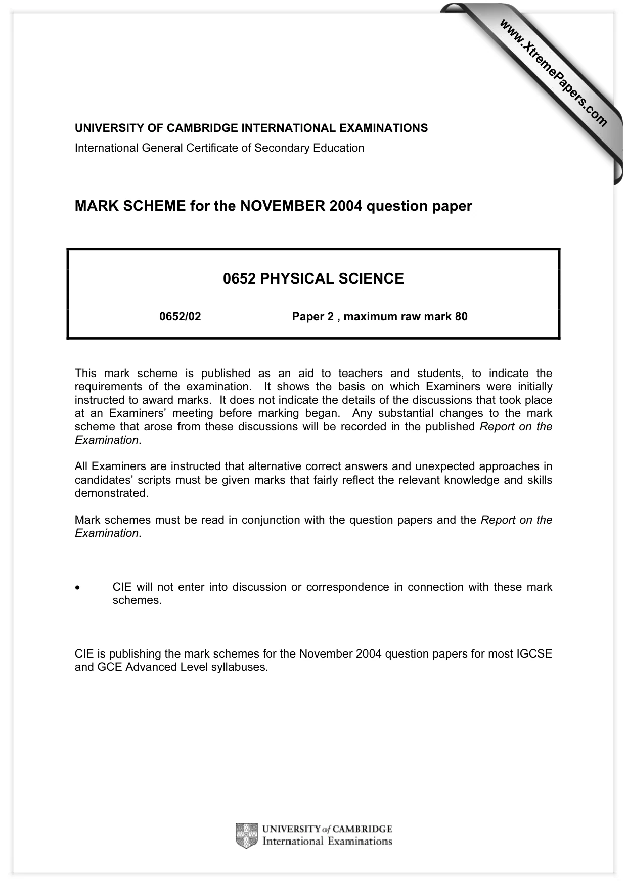 Mark scheme, page 1 of 7