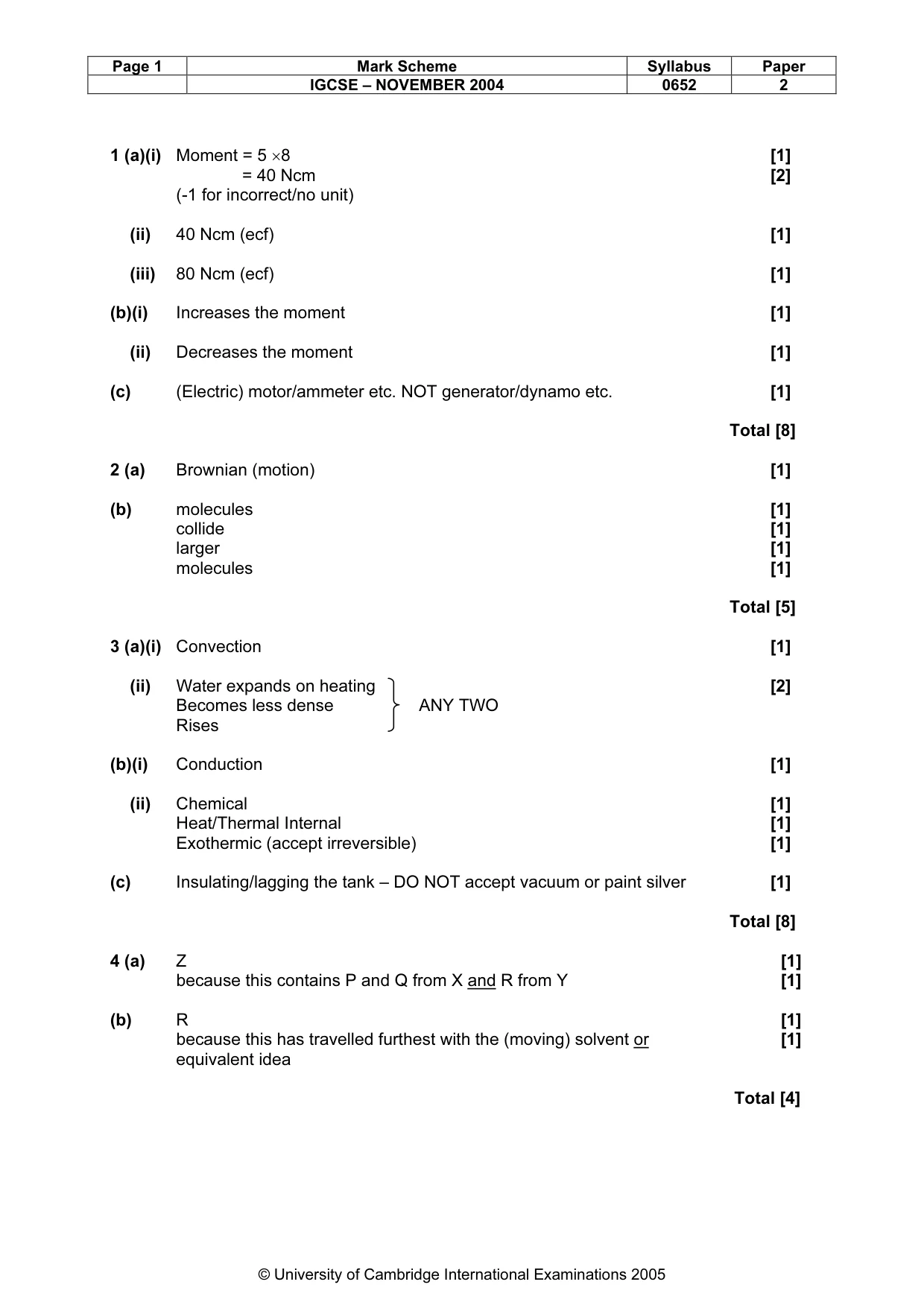 Mark scheme, page 4 of 7