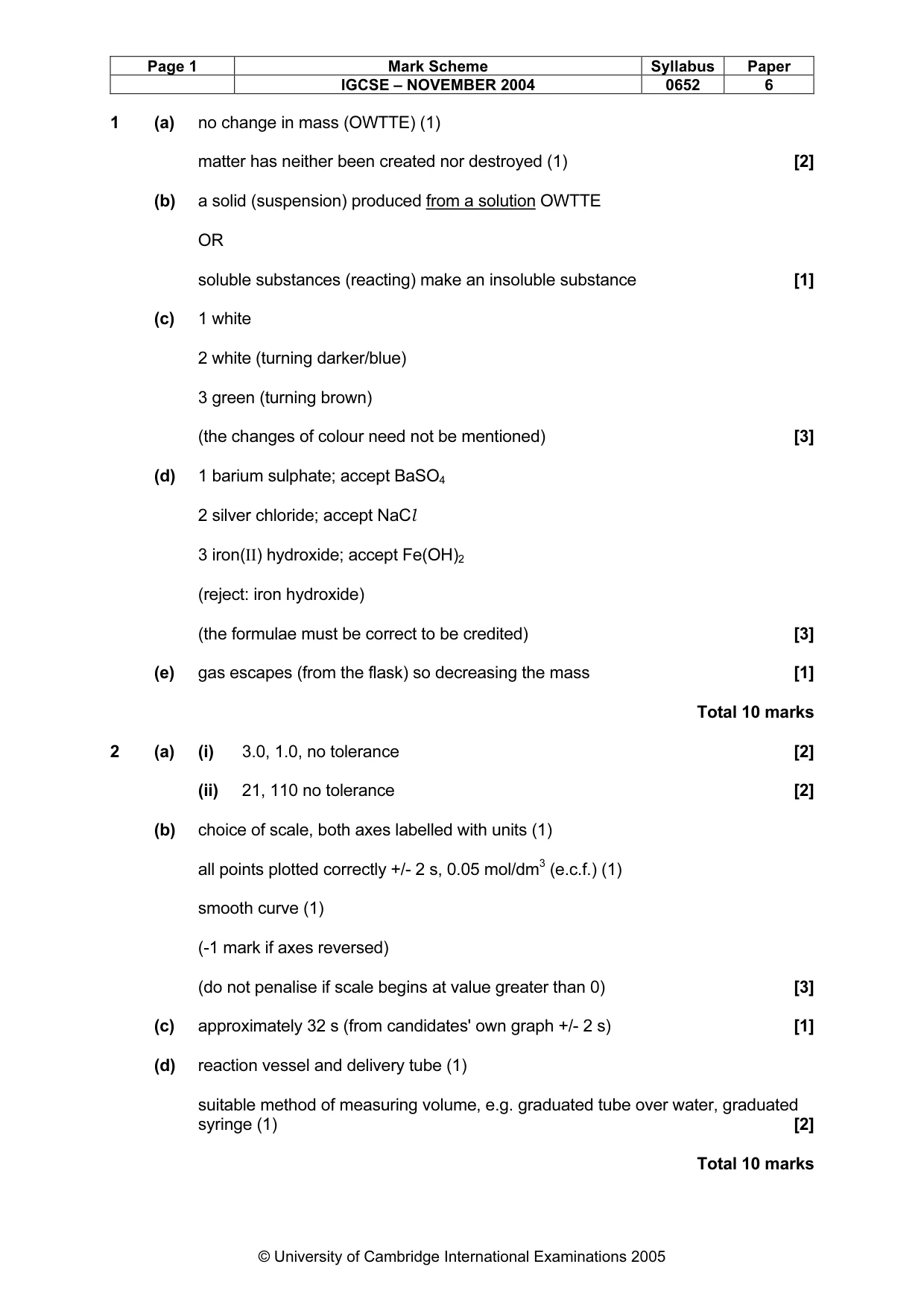 Mark scheme, page 4 of 7