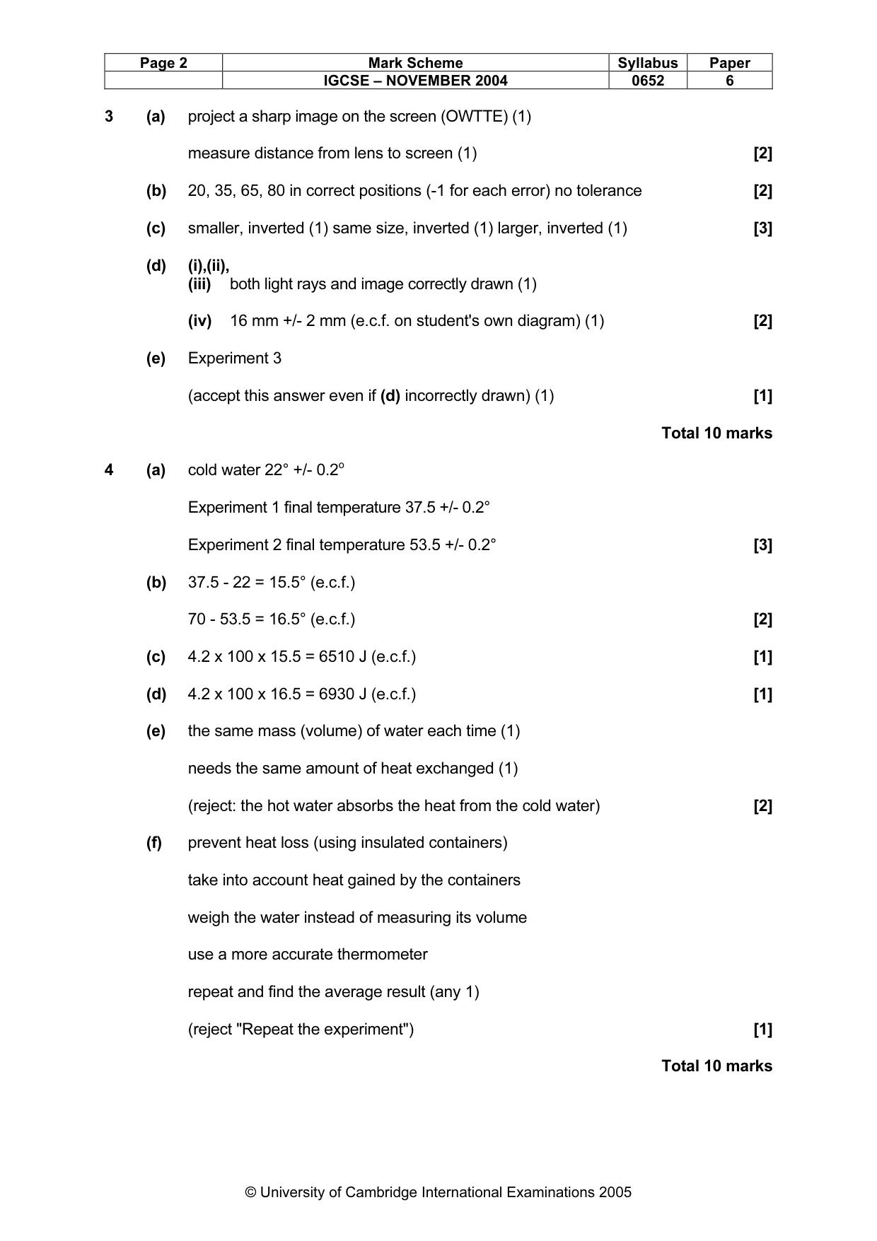 Mark scheme, page 5 of 7