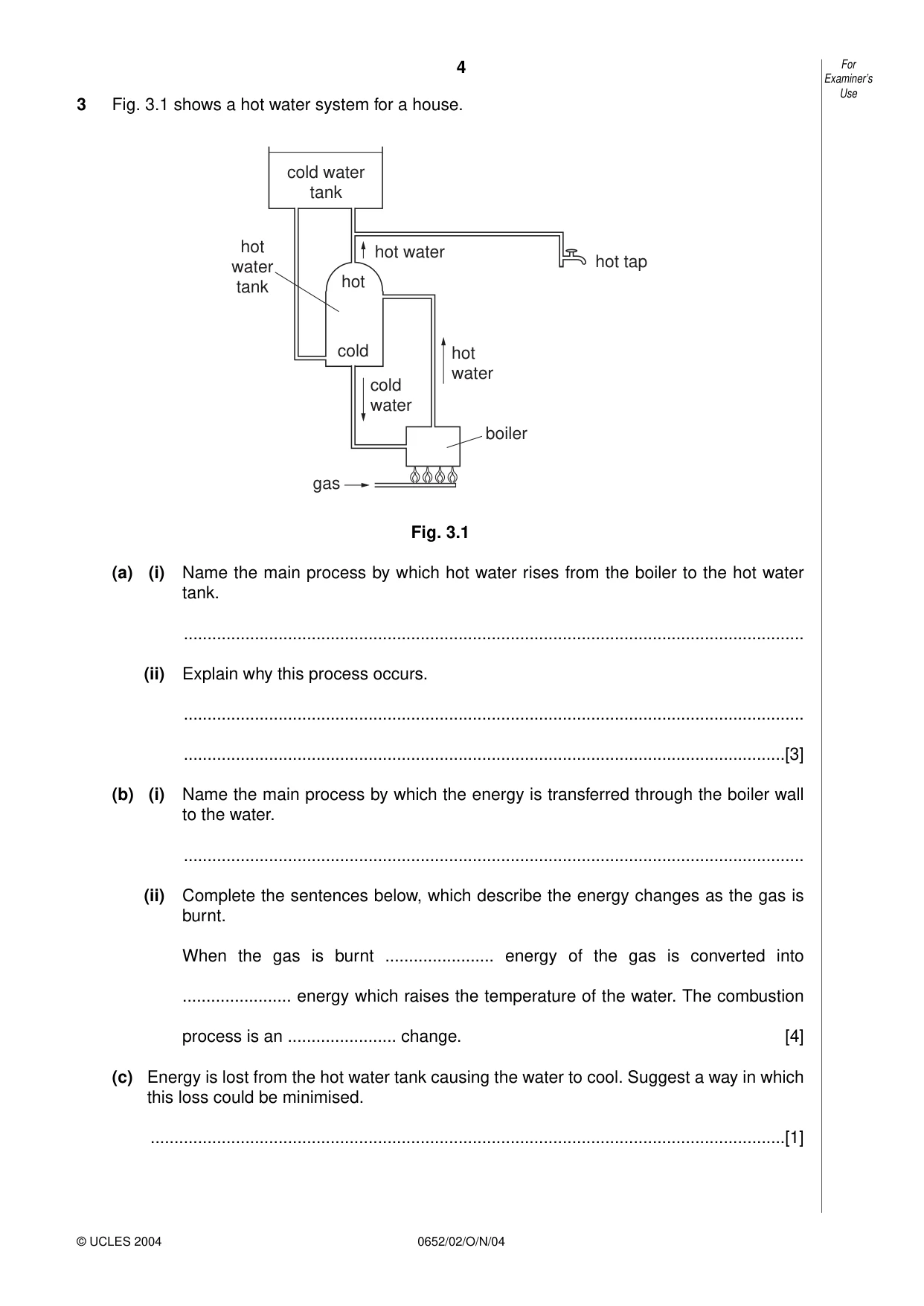 Cambridge IGCSE Physical Science 0652 2004 Oct/Nov Paper 2 · Variant 1 question paper, page 4 of 12