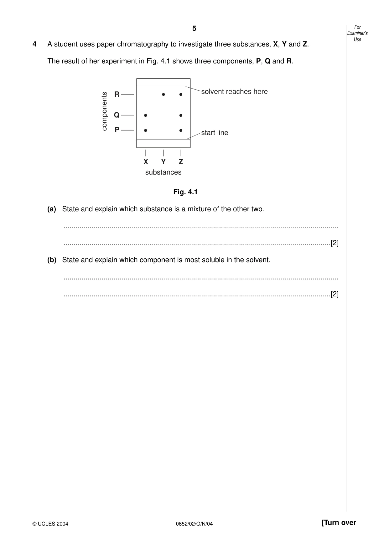 Cambridge IGCSE Physical Science 0652 2004 Oct/Nov Paper 2 · Variant 1 question paper, page 5 of 12