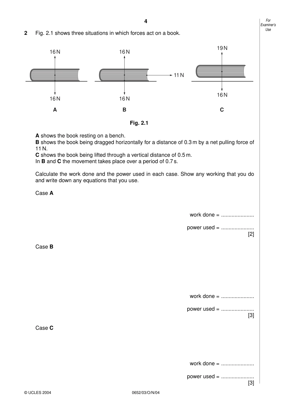 Cambridge IGCSE Physical Science 0652 2004 Oct/Nov Paper 3 · Variant 1 question paper, page 4 of 16