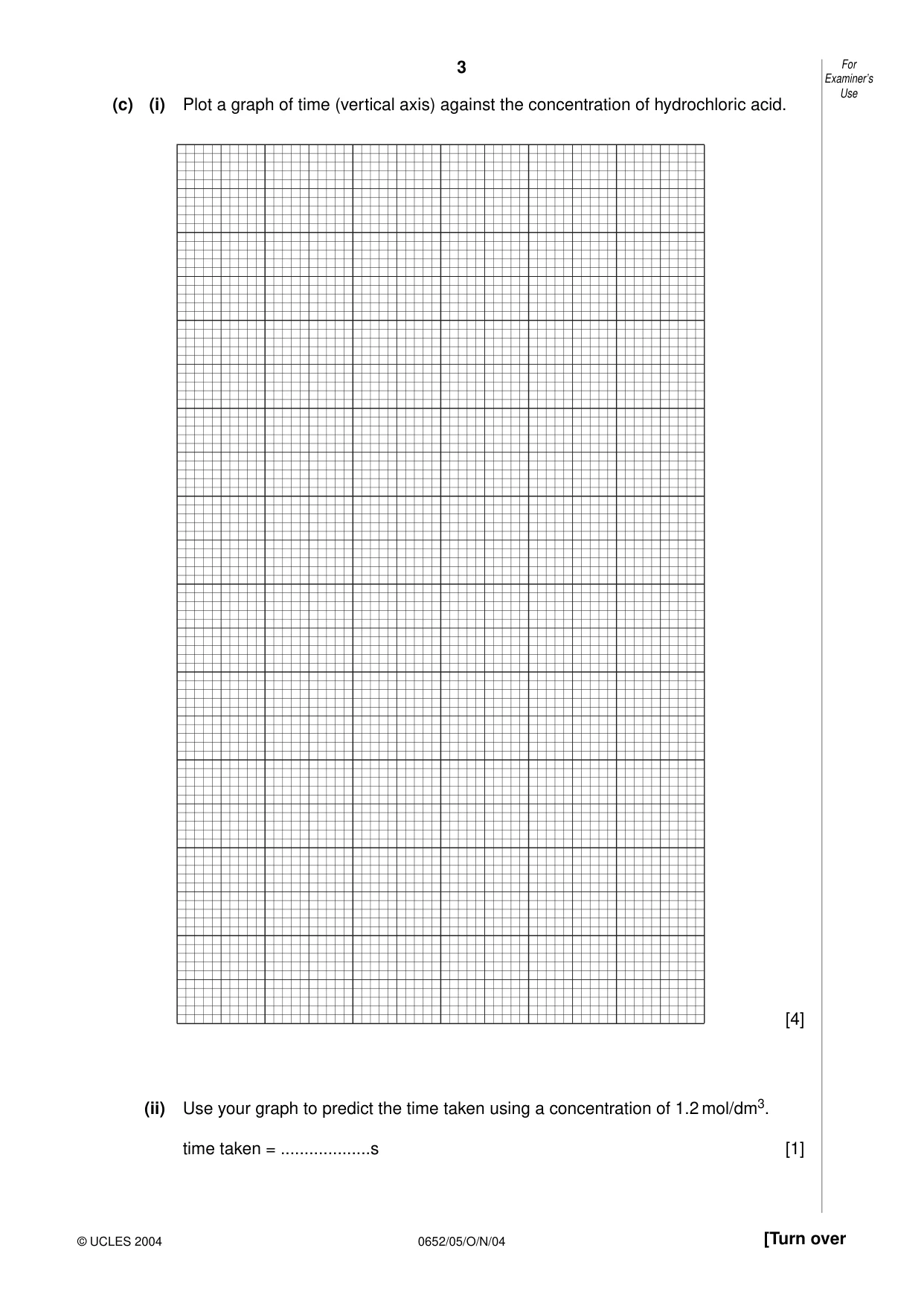 Cambridge IGCSE Physical Science 0652 2004 Oct/Nov Paper 5 · Variant 1 question paper, page 3 of 8