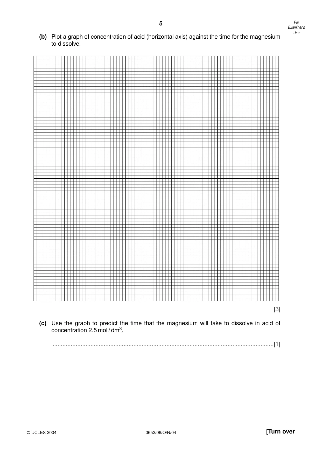 Cambridge IGCSE Physical Science 0652 2004 Oct/Nov Paper 6 · Variant 1 question paper, page 5 of 16