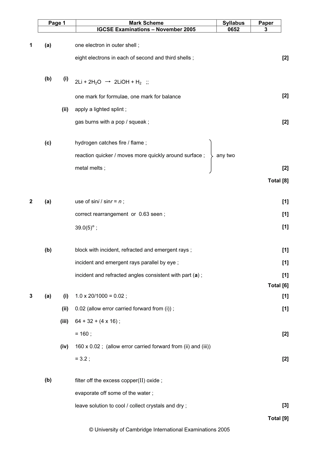 Mark scheme, page 2 of 6