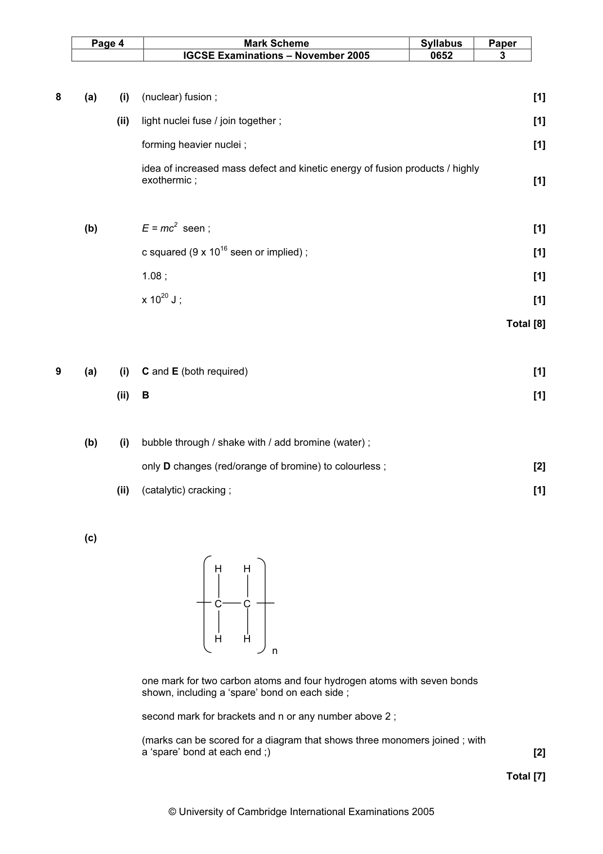 Mark scheme, page 5 of 6