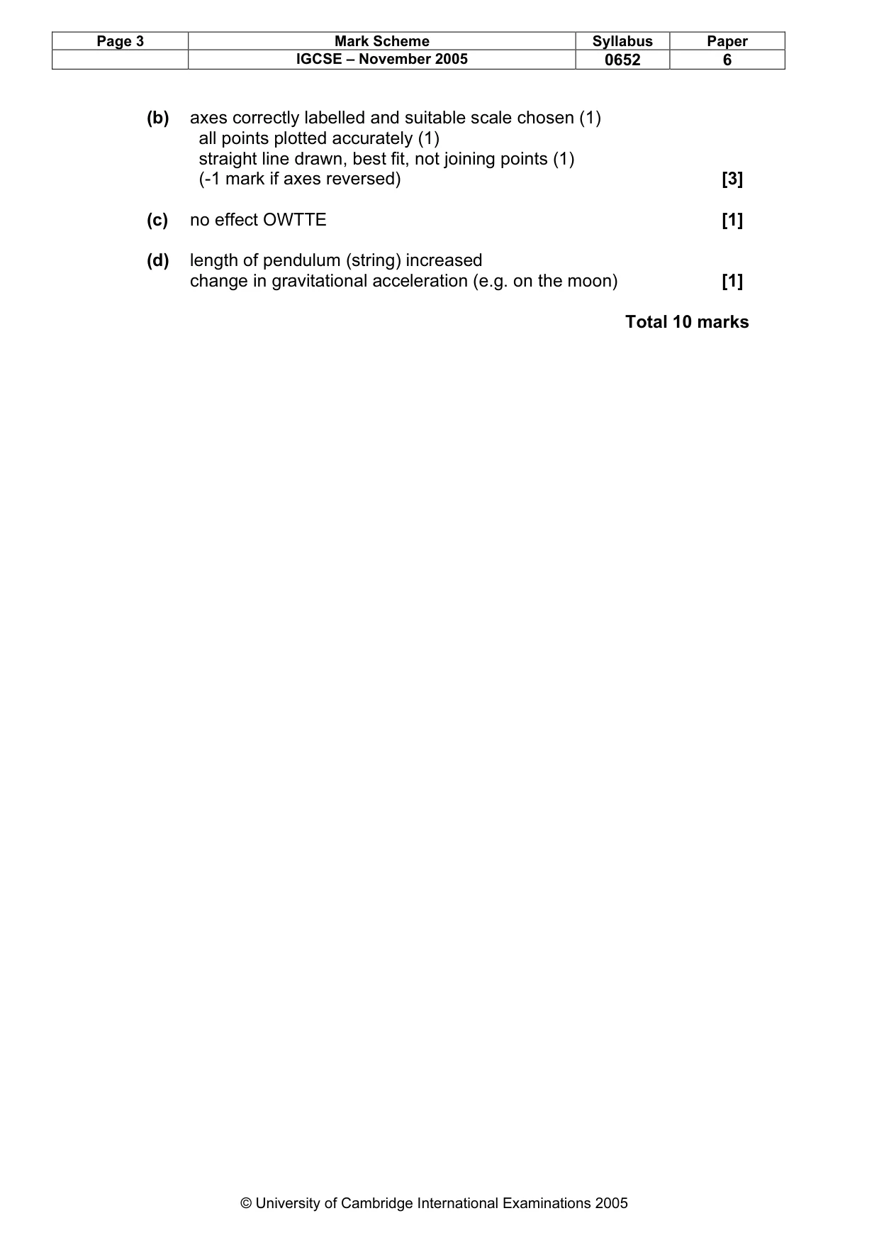 Mark scheme, page 4 of 4