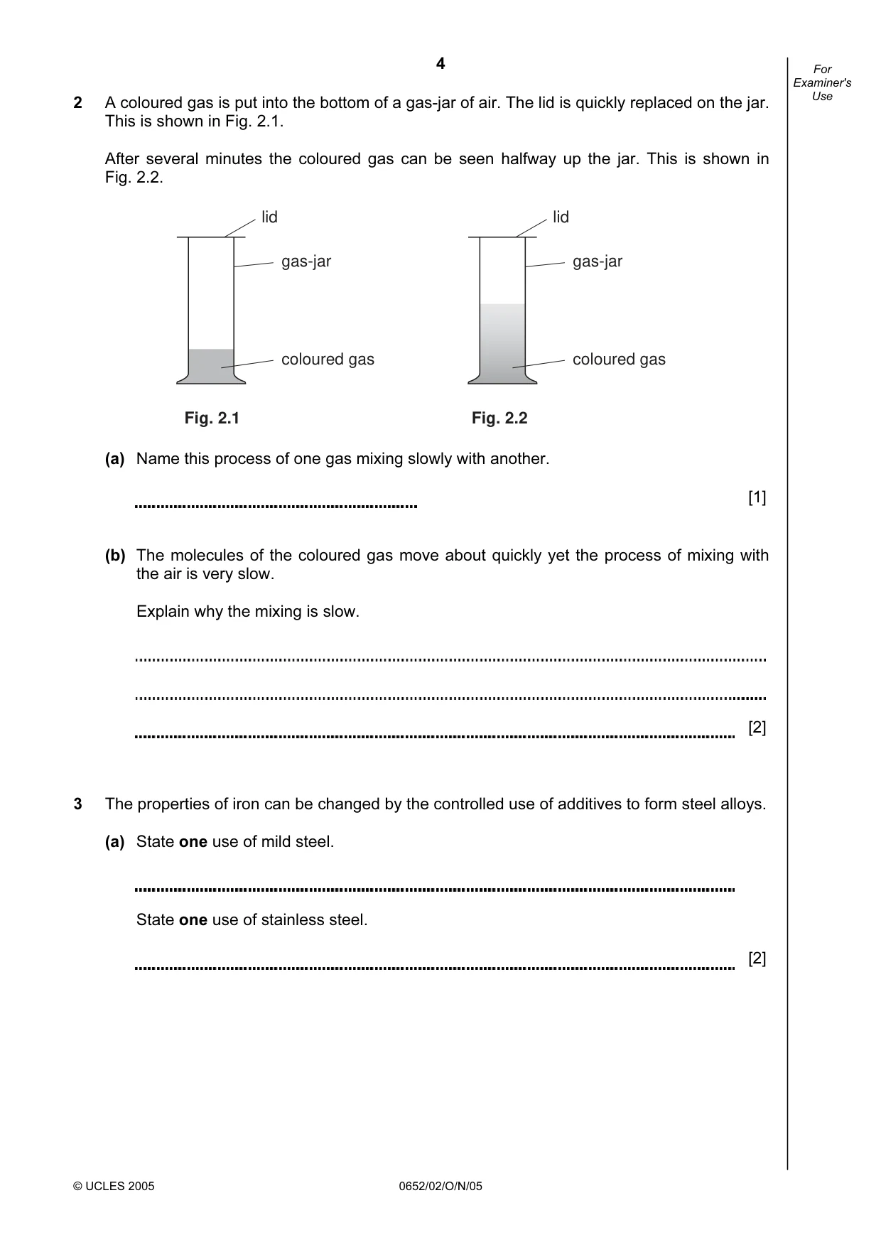 Cambridge IGCSE Physical Science 0652 2005 Oct/Nov Paper 2 · Variant 1 question paper, page 4 of 16