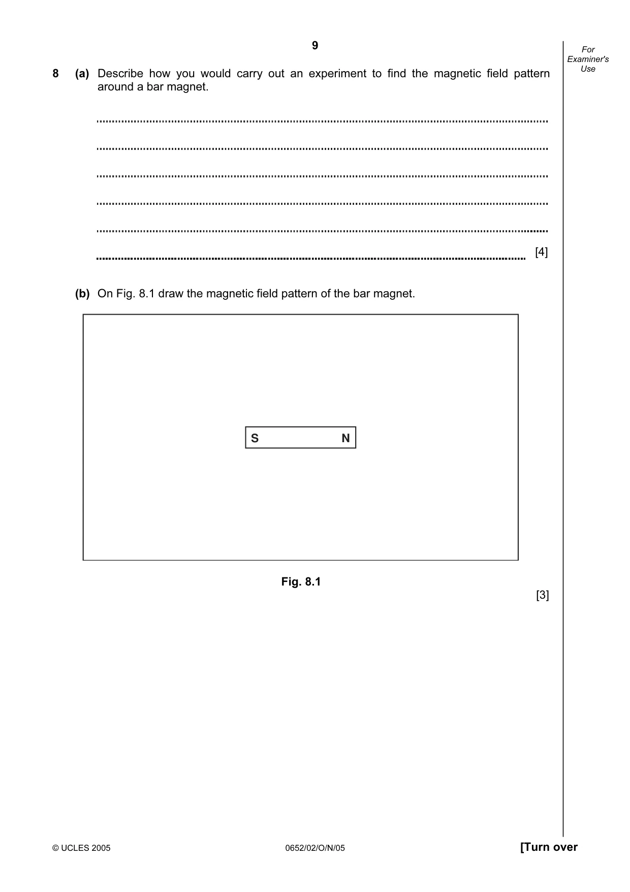Cambridge IGCSE Physical Science 0652 2005 Oct/Nov Paper 2 · Variant 1 question paper, page 9 of 16