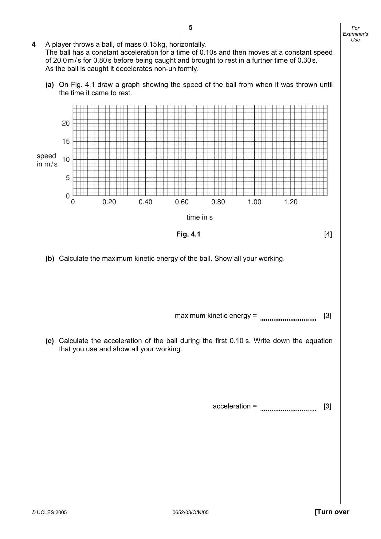 Cambridge IGCSE Physical Science 0652 2005 Oct/Nov Paper 3 · Variant 1 question paper, page 5 of 16
