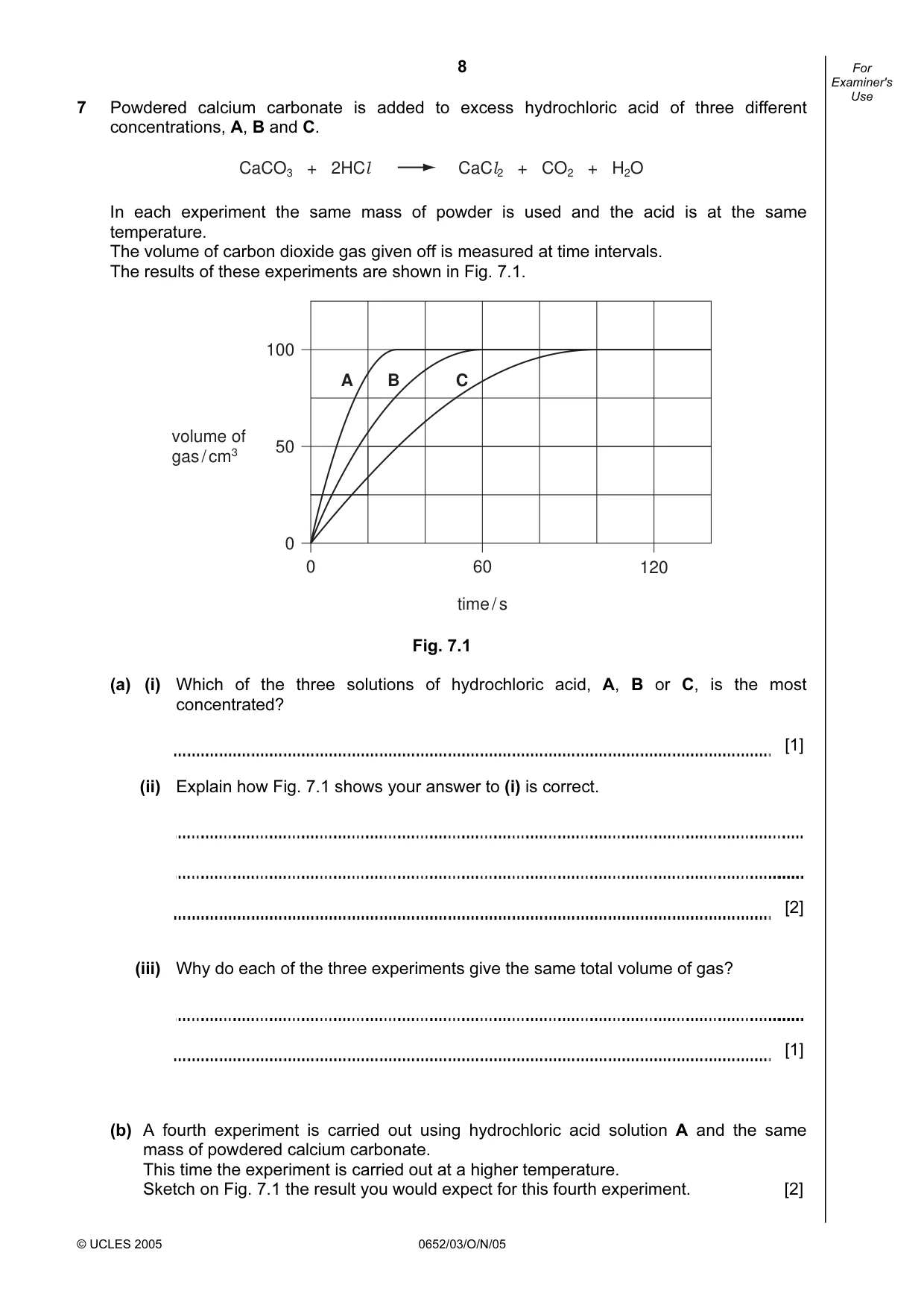 Cambridge IGCSE Physical Science 0652 2005 Oct/Nov Paper 3 · Variant 1 question paper, page 8 of 16