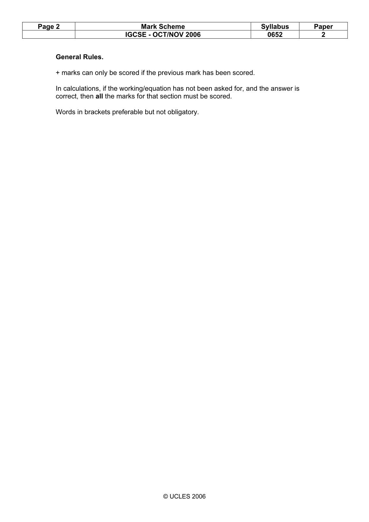 Mark scheme, page 2 of 5