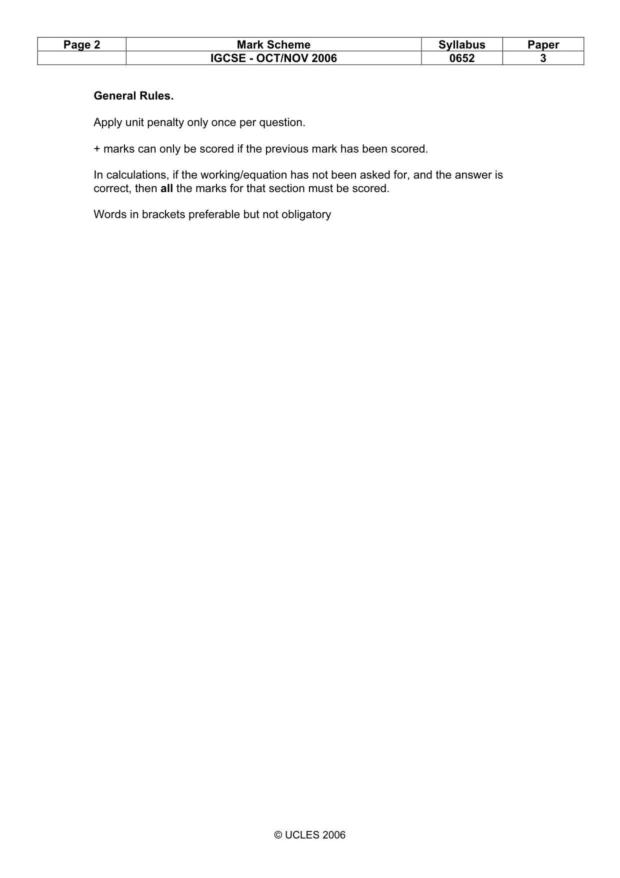 Mark scheme, page 2 of 5