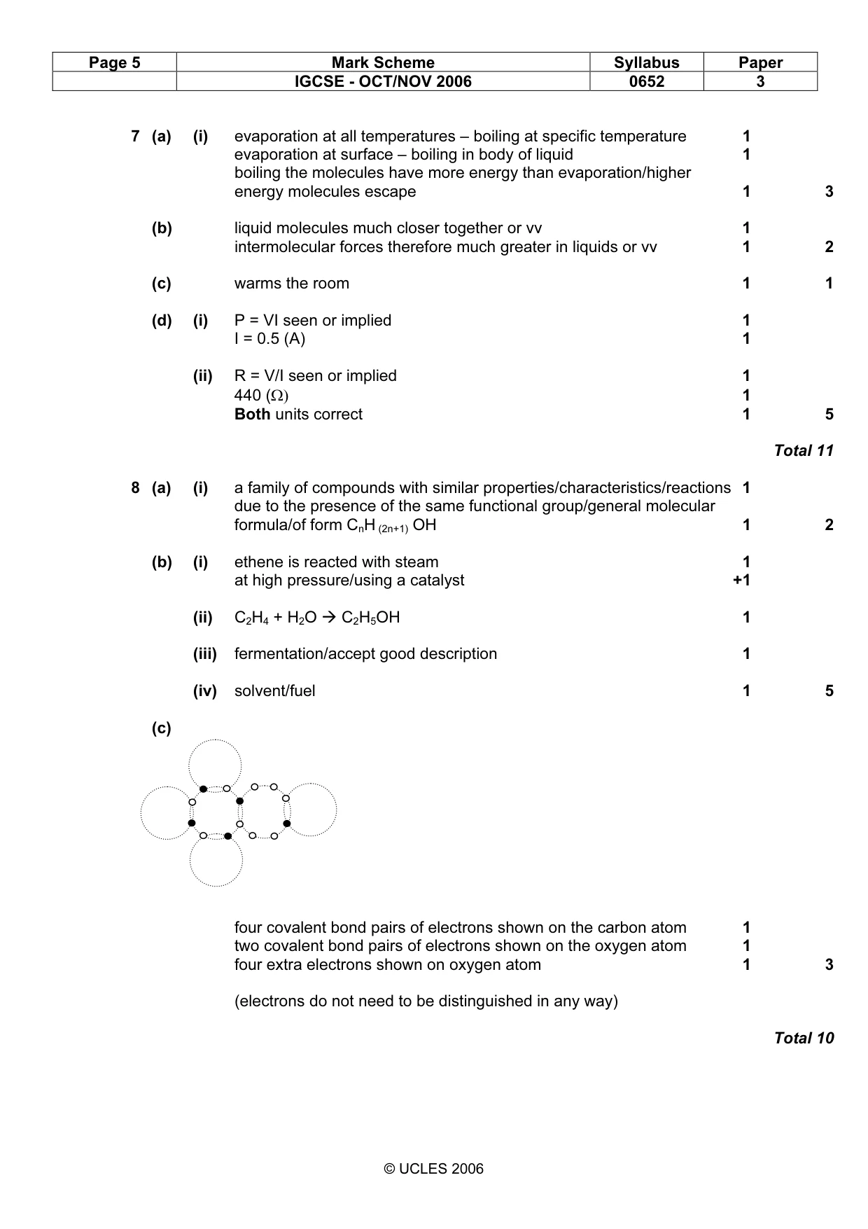 Mark scheme, page 5 of 5