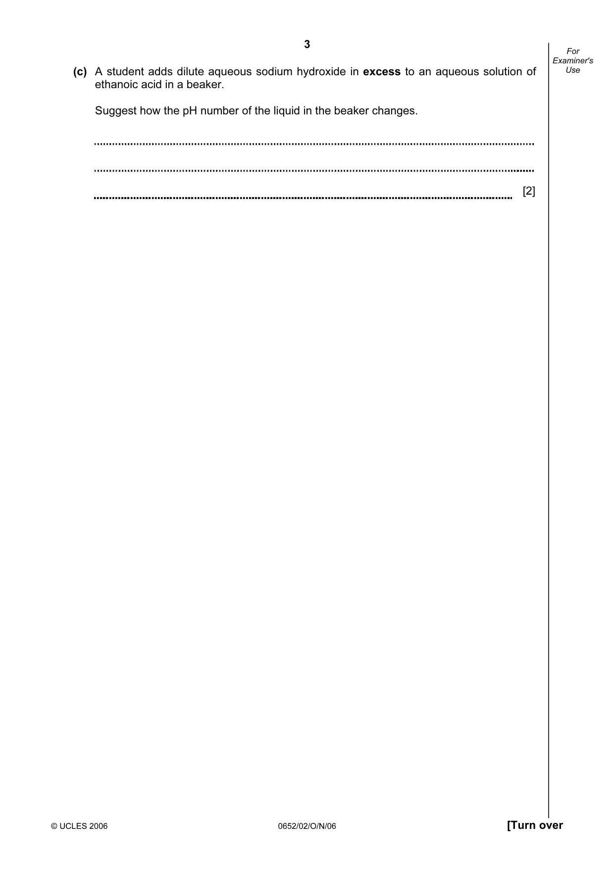 Cambridge IGCSE Physical Science 0652 2006 Oct/Nov Paper 2 · Variant 1 question paper, page 3 of 16