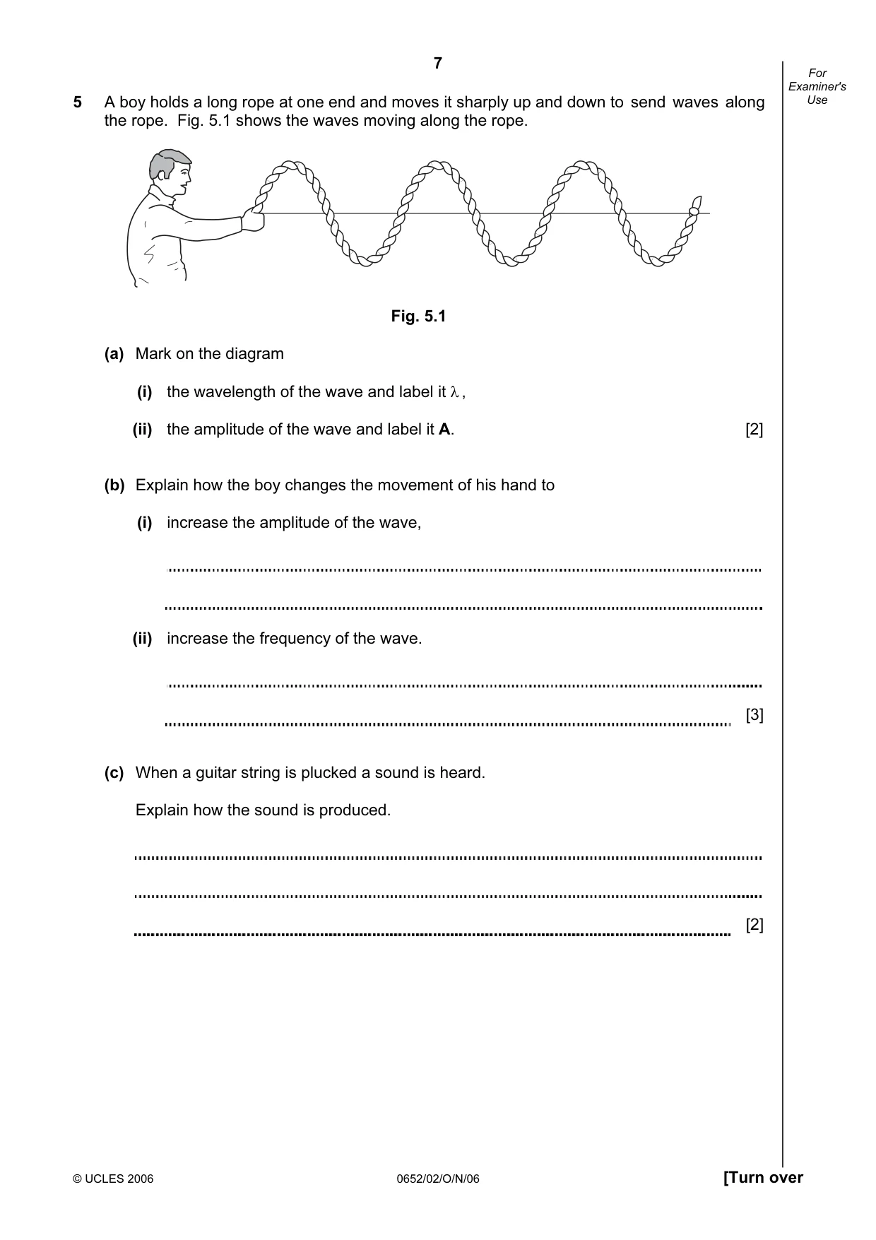 Cambridge IGCSE Physical Science 0652 2006 Oct/Nov Paper 2 · Variant 1 question paper, page 7 of 16