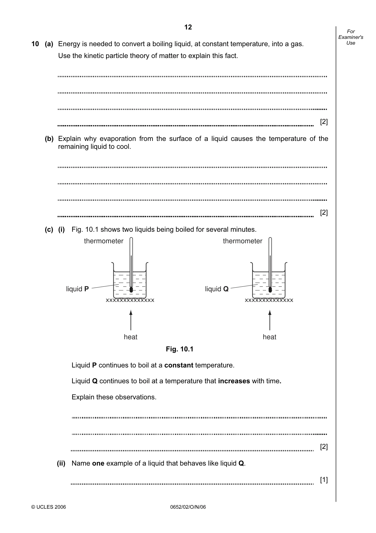 Cambridge IGCSE Physical Science 0652 2006 Oct/Nov Paper 2 · Variant 1 question paper, page 12 of 16