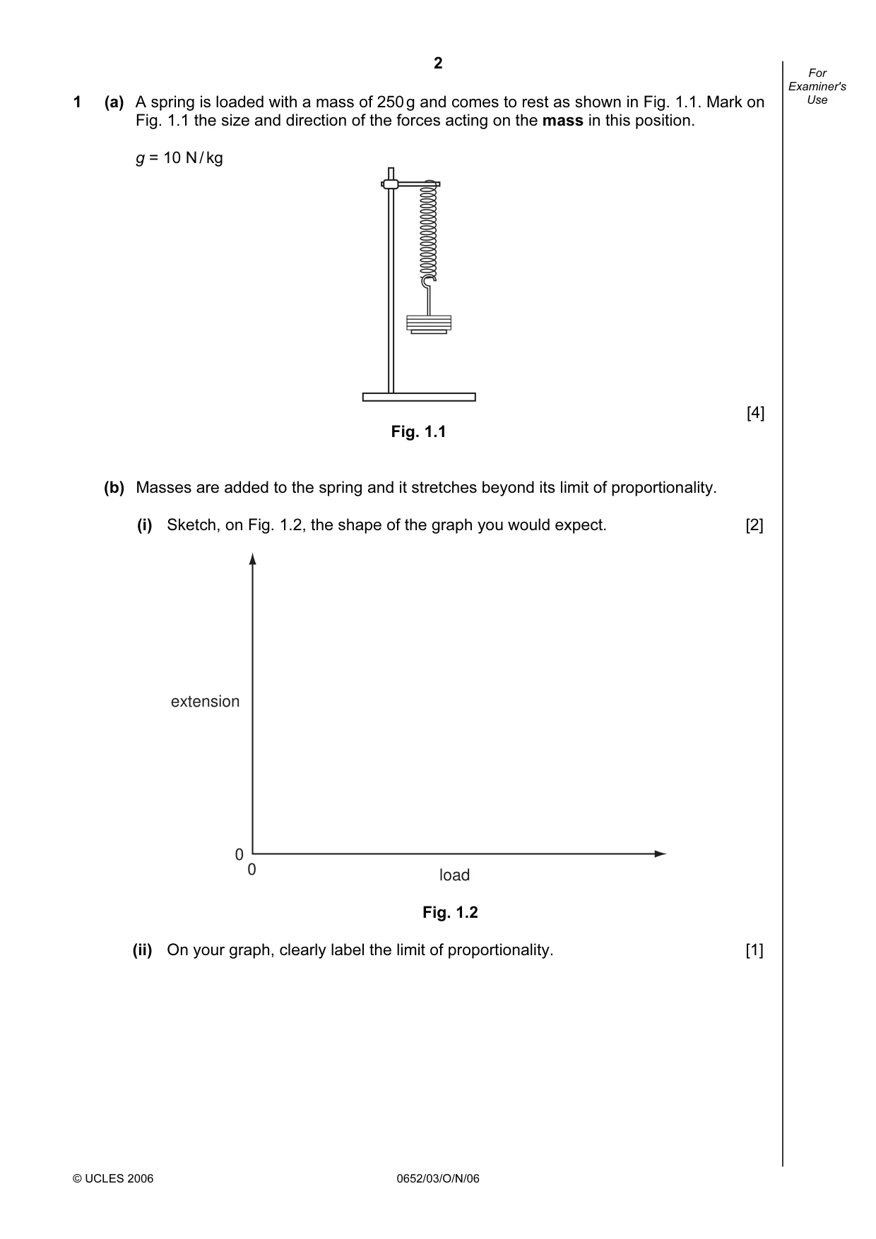 Cambridge IGCSE Physical Science 0652 2006 Oct/Nov Paper 3 · Variant 1 question paper, page 2 of 20