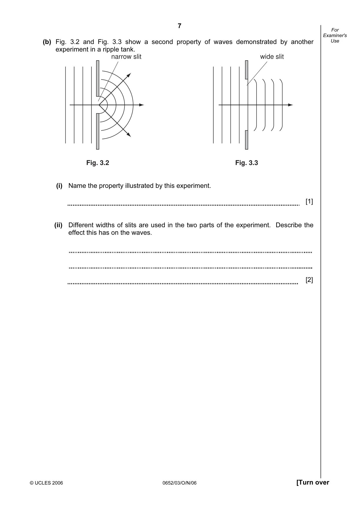Cambridge IGCSE Physical Science 0652 2006 Oct/Nov Paper 3 · Variant 1 question paper, page 7 of 20