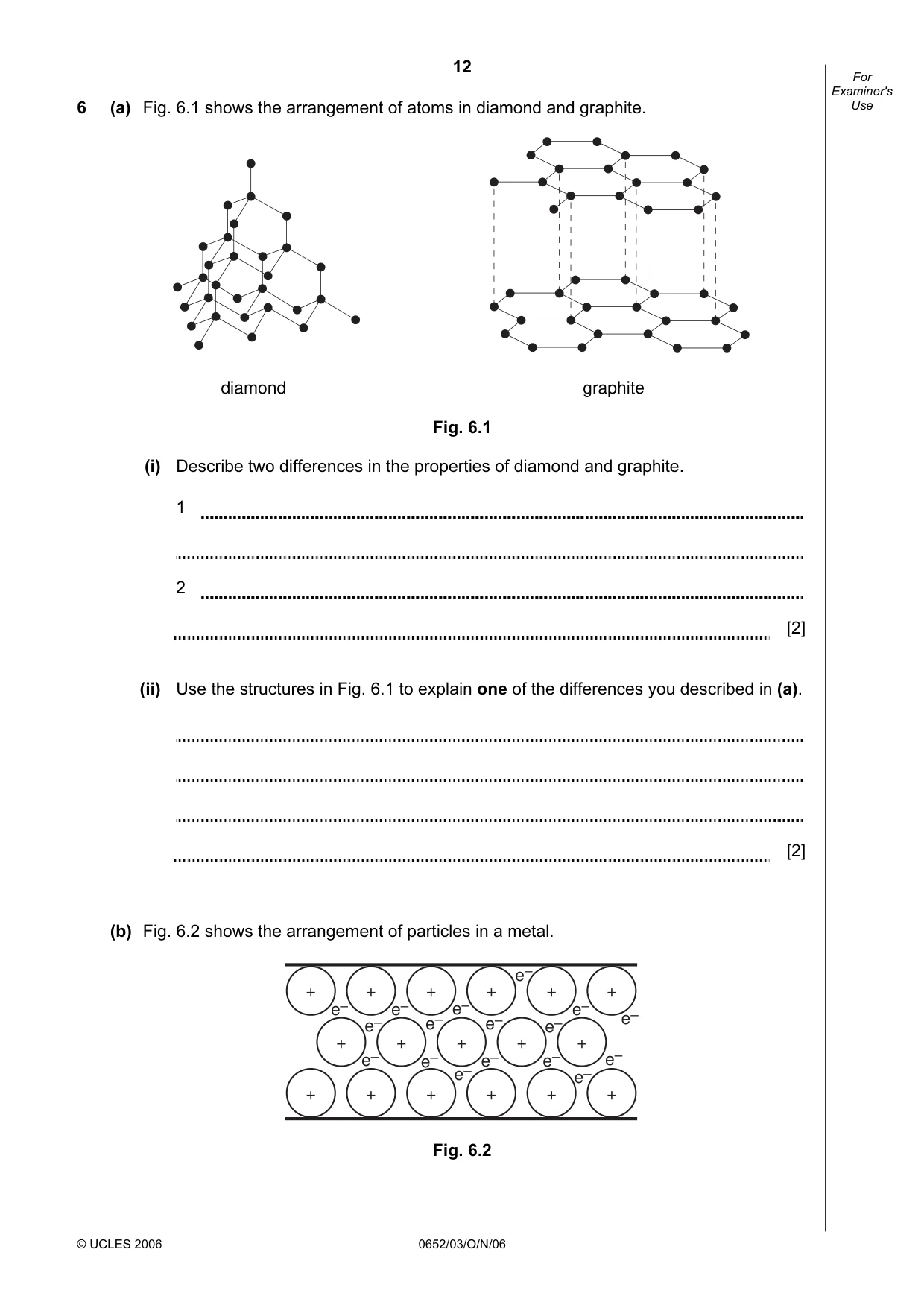 Cambridge IGCSE Physical Science 0652 2006 Oct/Nov Paper 3 · Variant 1 question paper, page 12 of 20